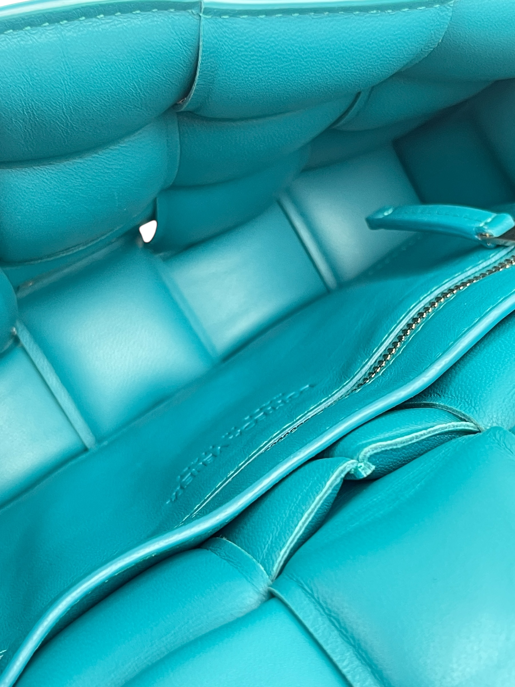 BOTTEGA VENETA - Peacock Blue Lambskin Cassette Shoulder Bag