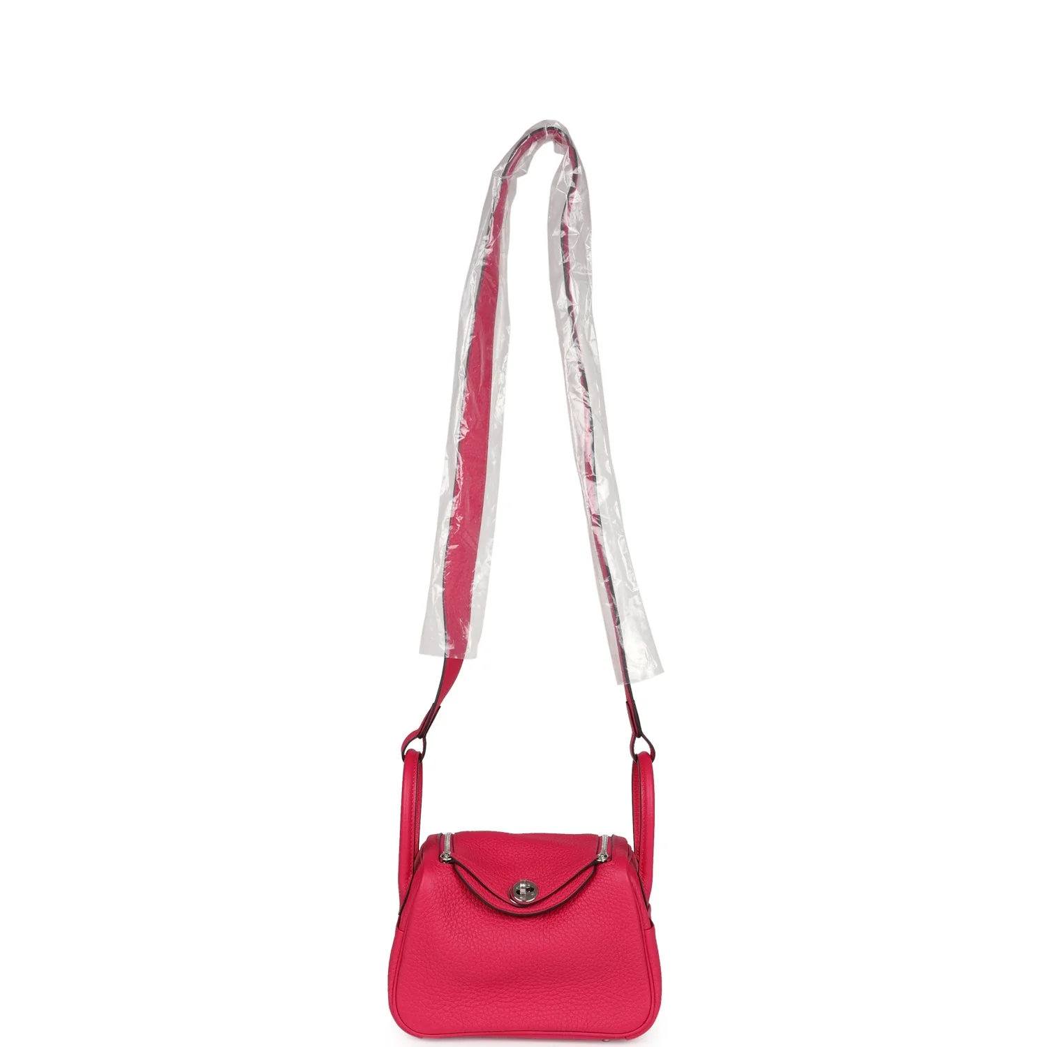 Hermes Mini Lindy Framboise Clemence Palladium Hardware