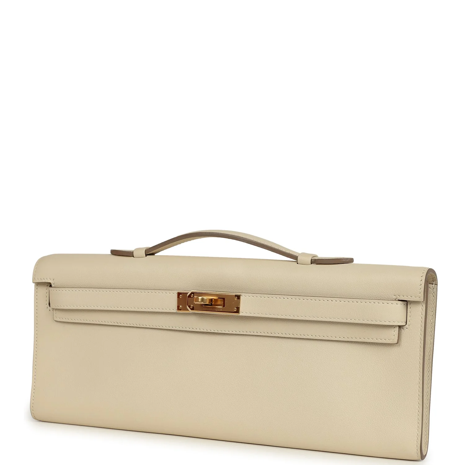 Hermes Kelly Cut Craie Swift Gold Hardware