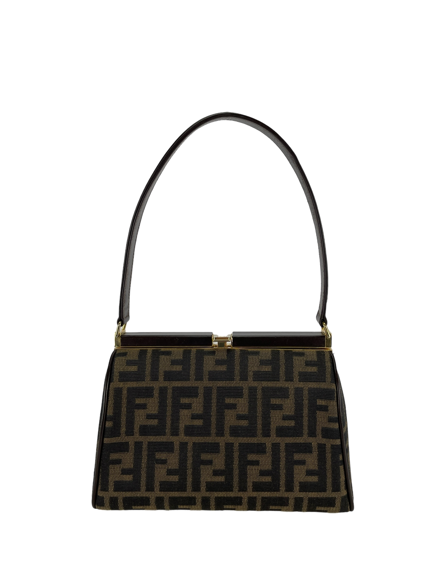 FENDI - Zucca Canvas Top Handle Bag Canvas Handbag