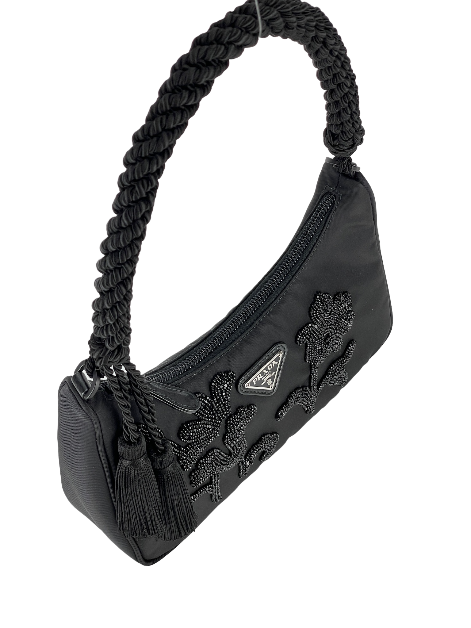 PRADA - Black 2way Nylon Hobo Bag