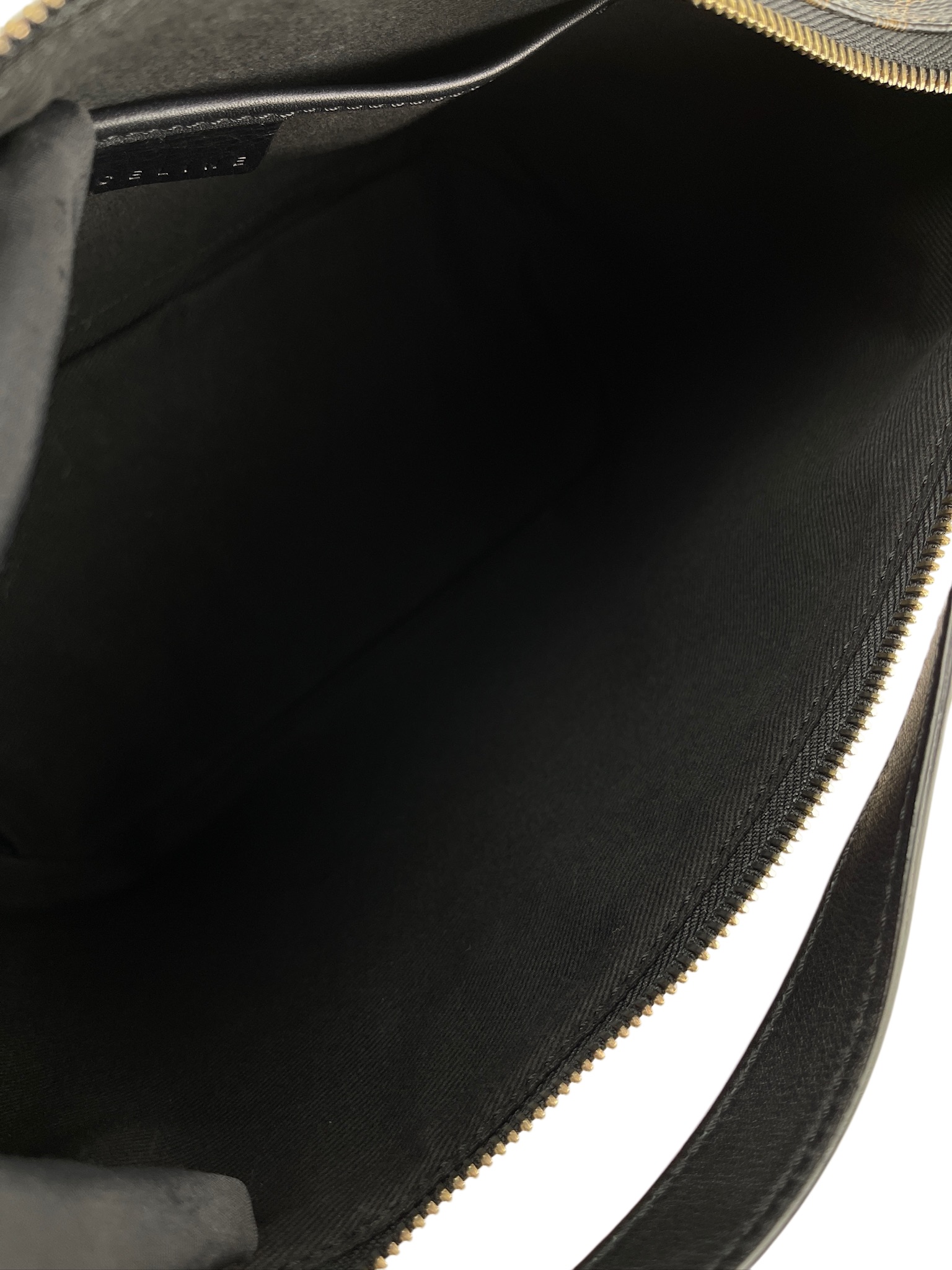 CELINE - Black Brown Macadam Pochette Hobo Bag