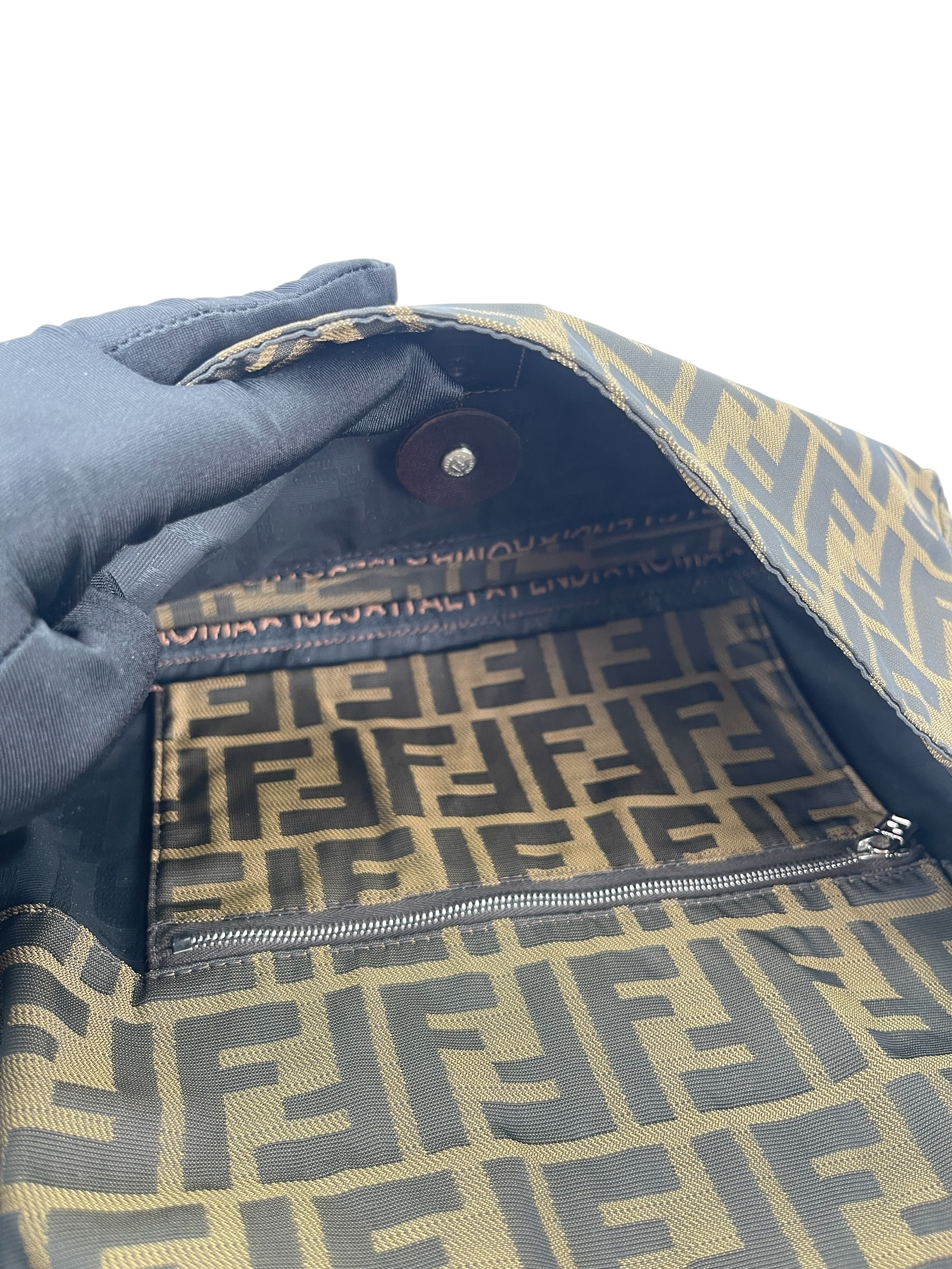 FENDI - Brown Zucca One Shoulder Bag Silver Hardware