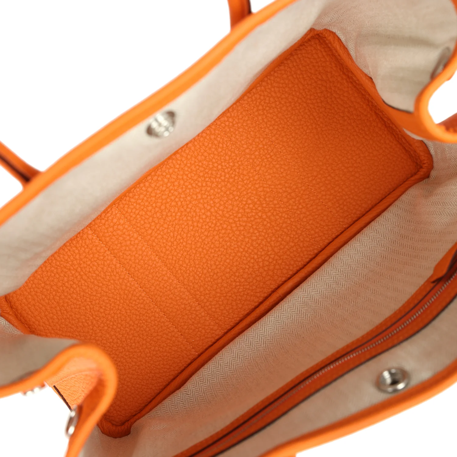 Hermes Garden Party 30 Orange Negonda Palladium Hardware