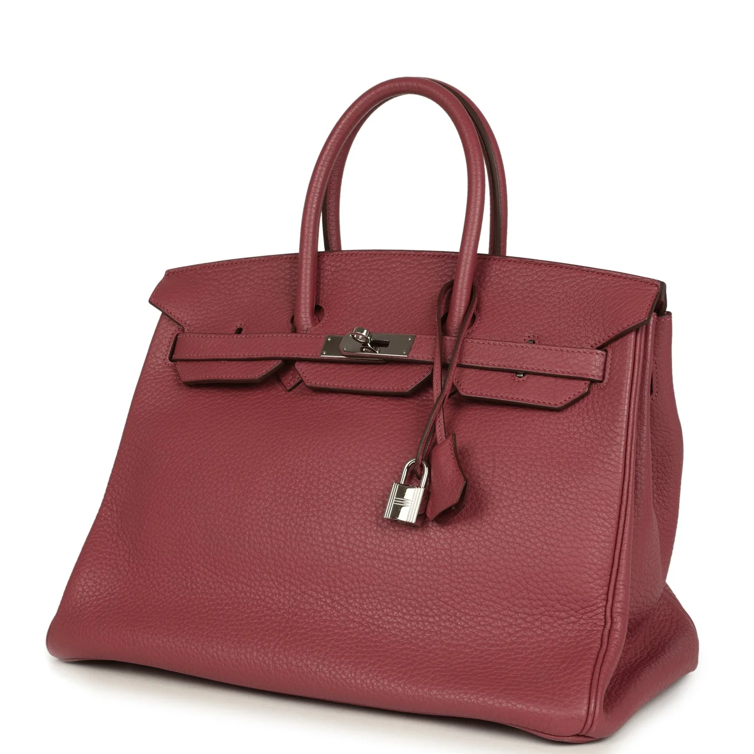 Pre-owned Hermes Birkin 35 Bois De Rose Fjord Palladium Hardware