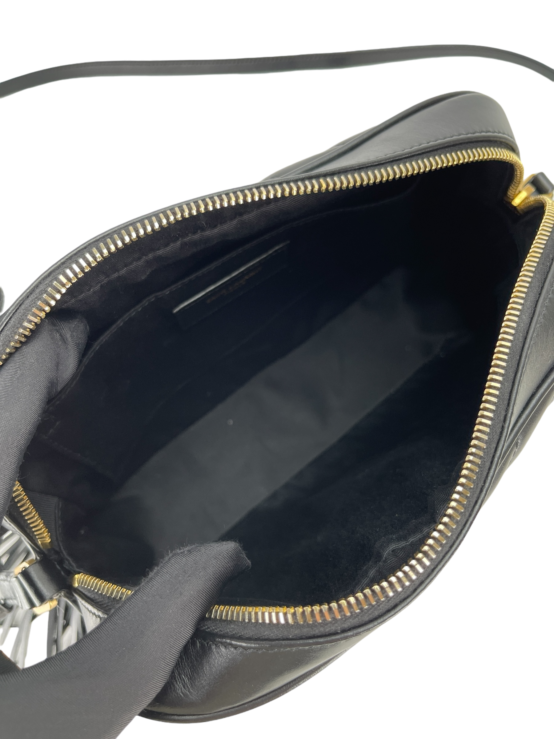 SAINT LAURENT - Calfskin Matelasse Lou Camera Bag Deep Marine