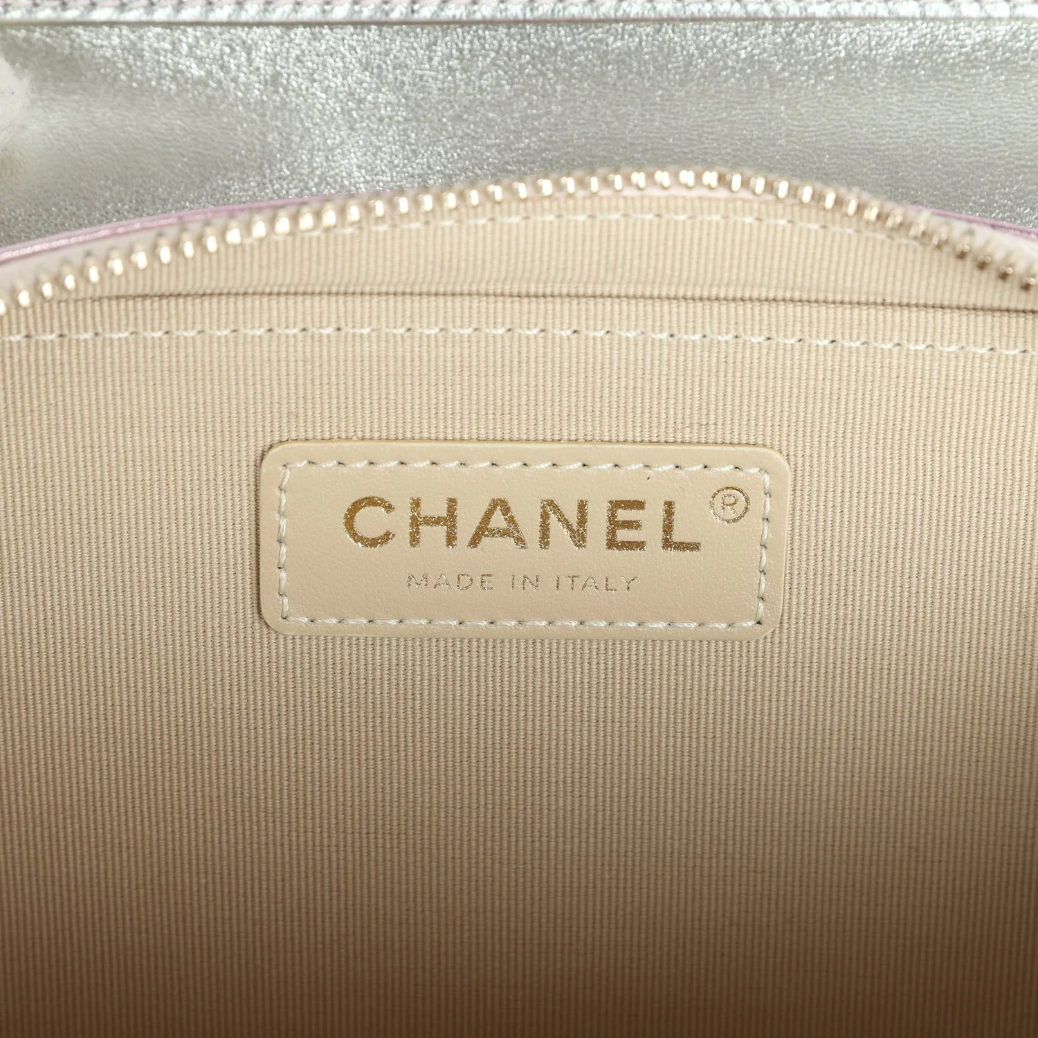 Chanel Mini Flap Bag Pink and Silver Metallic Lambskin Light Gold Hardware