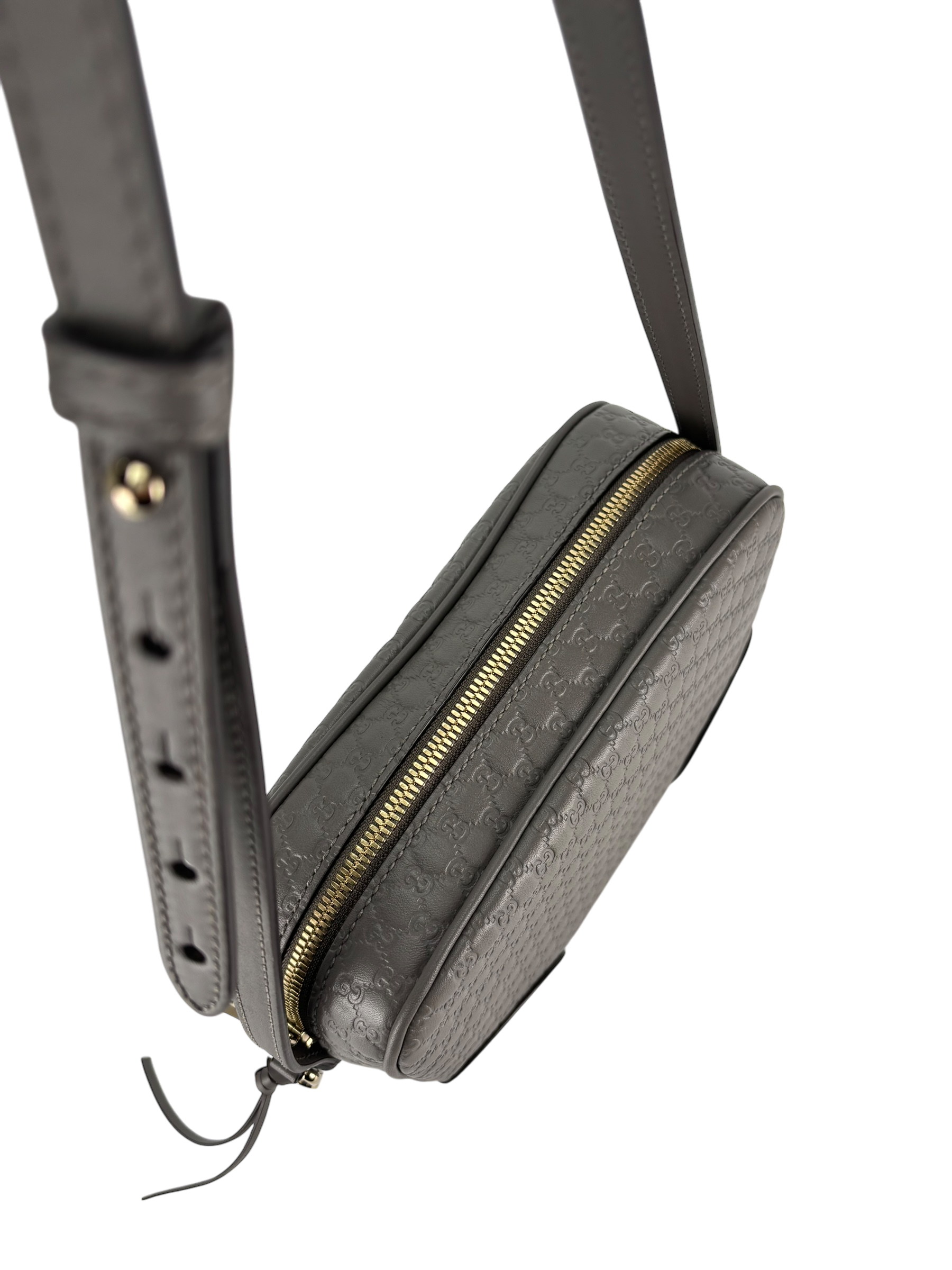 GUCCI - Grey Micro Guccissima Shoulder Bag