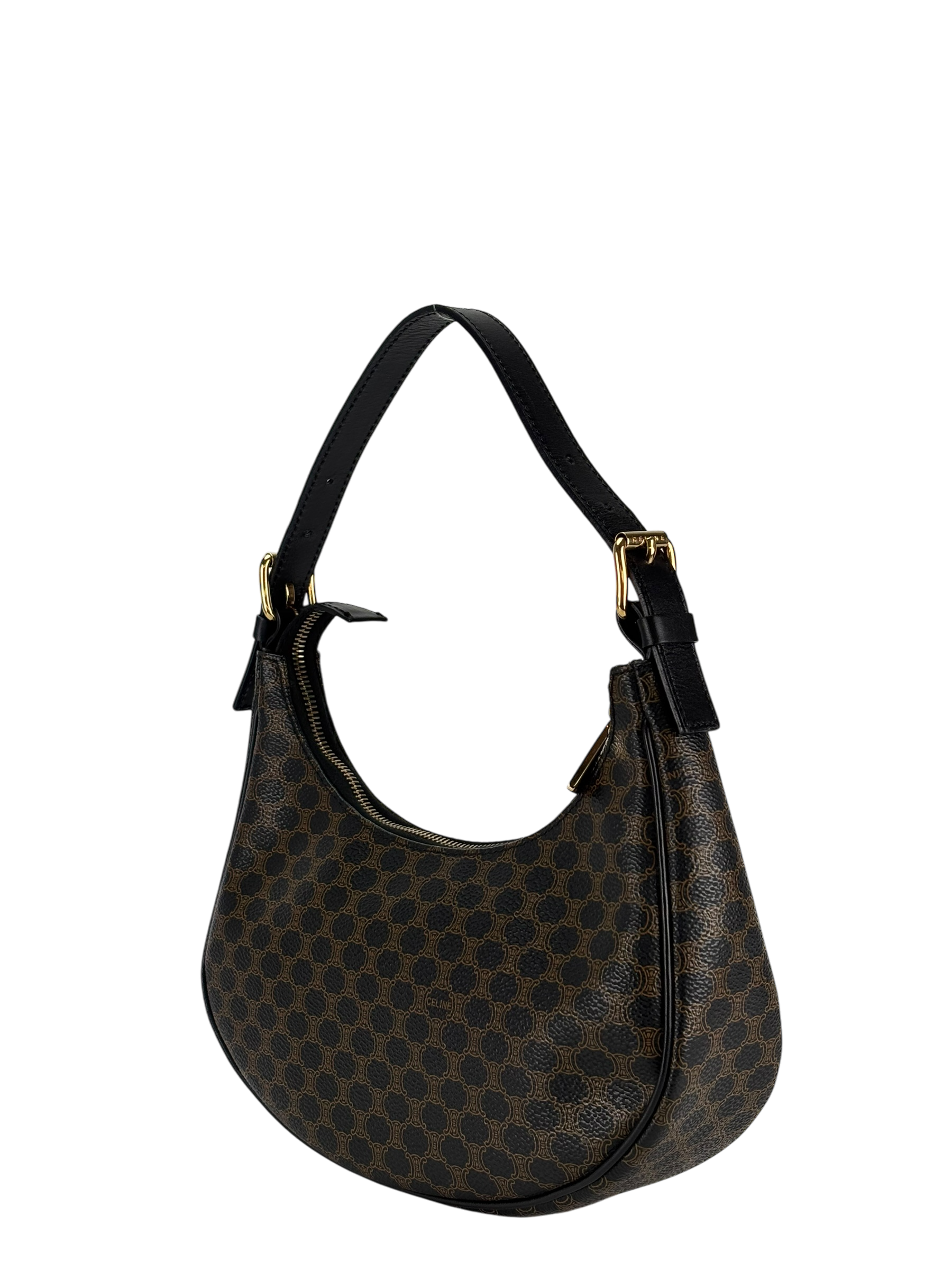 CELINE - Ava Bag In Triomphe Canvas and Calfskin Black
