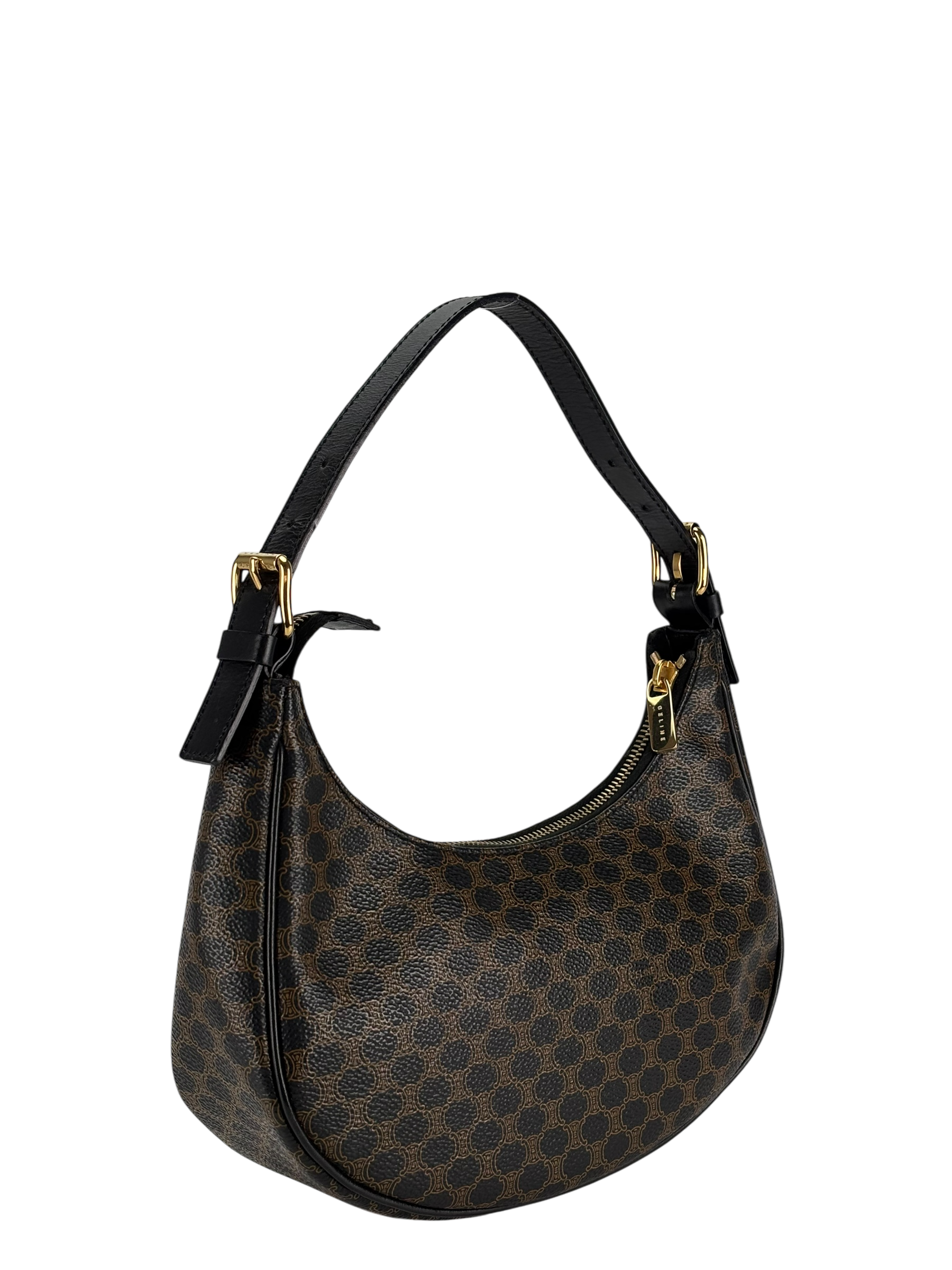CELINE - Ava Bag In Triomphe Canvas and Calfskin Black