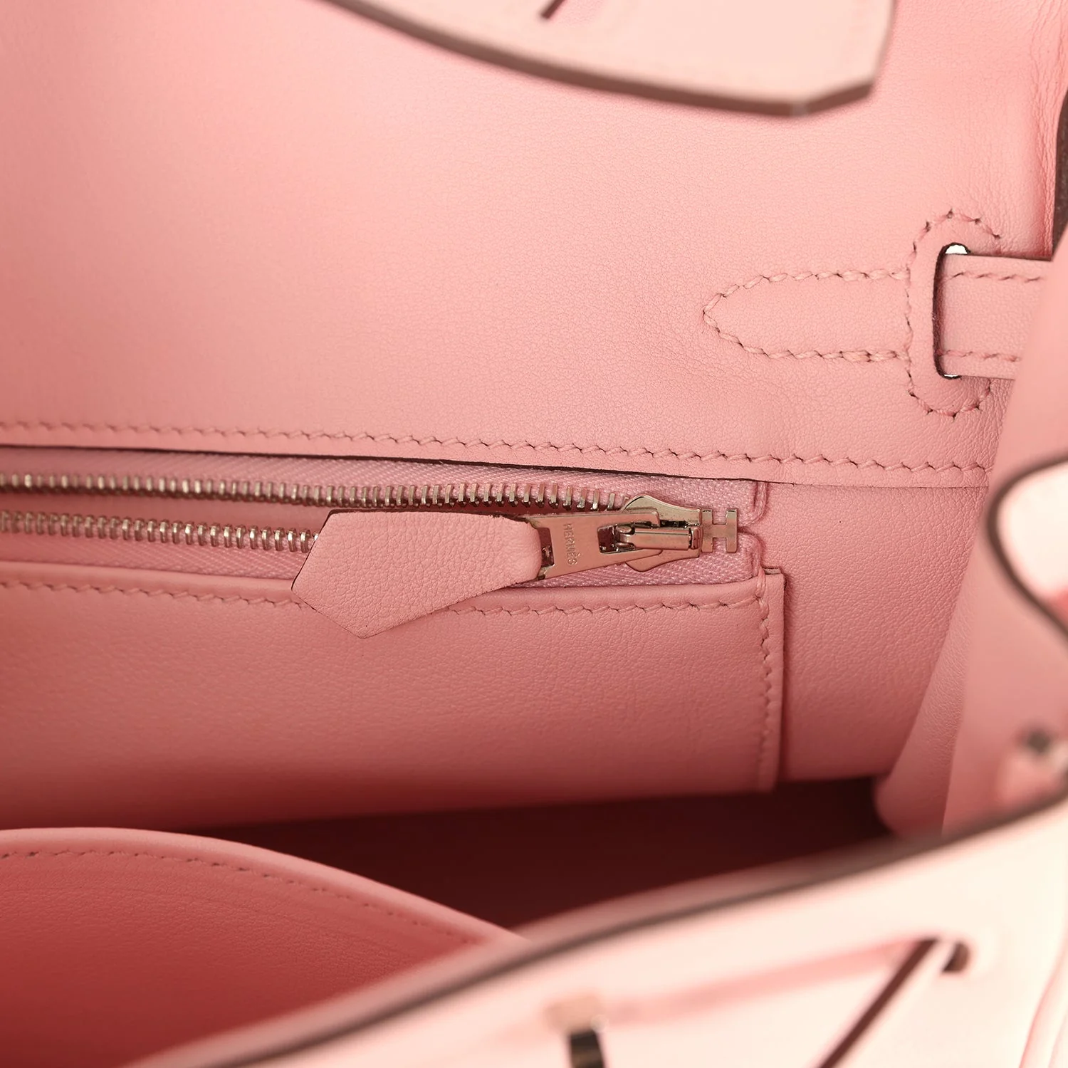 Pre-owned Hermes Birkin 25 Rose Sakura Swift Palladium Hardware