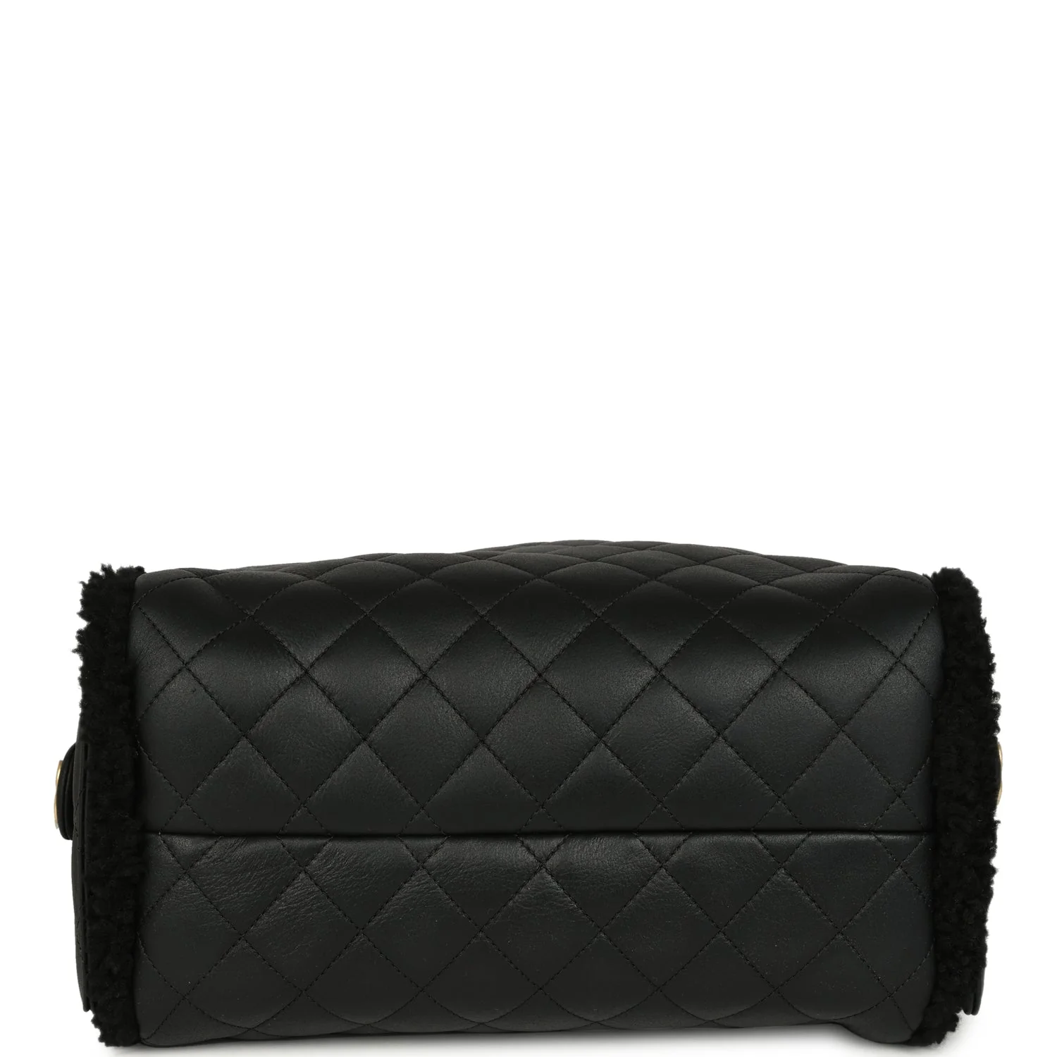 Chanel Medium 25 Hobo Bag Black Crumpled Sheepskin and Shearling Antique Gold Hardware