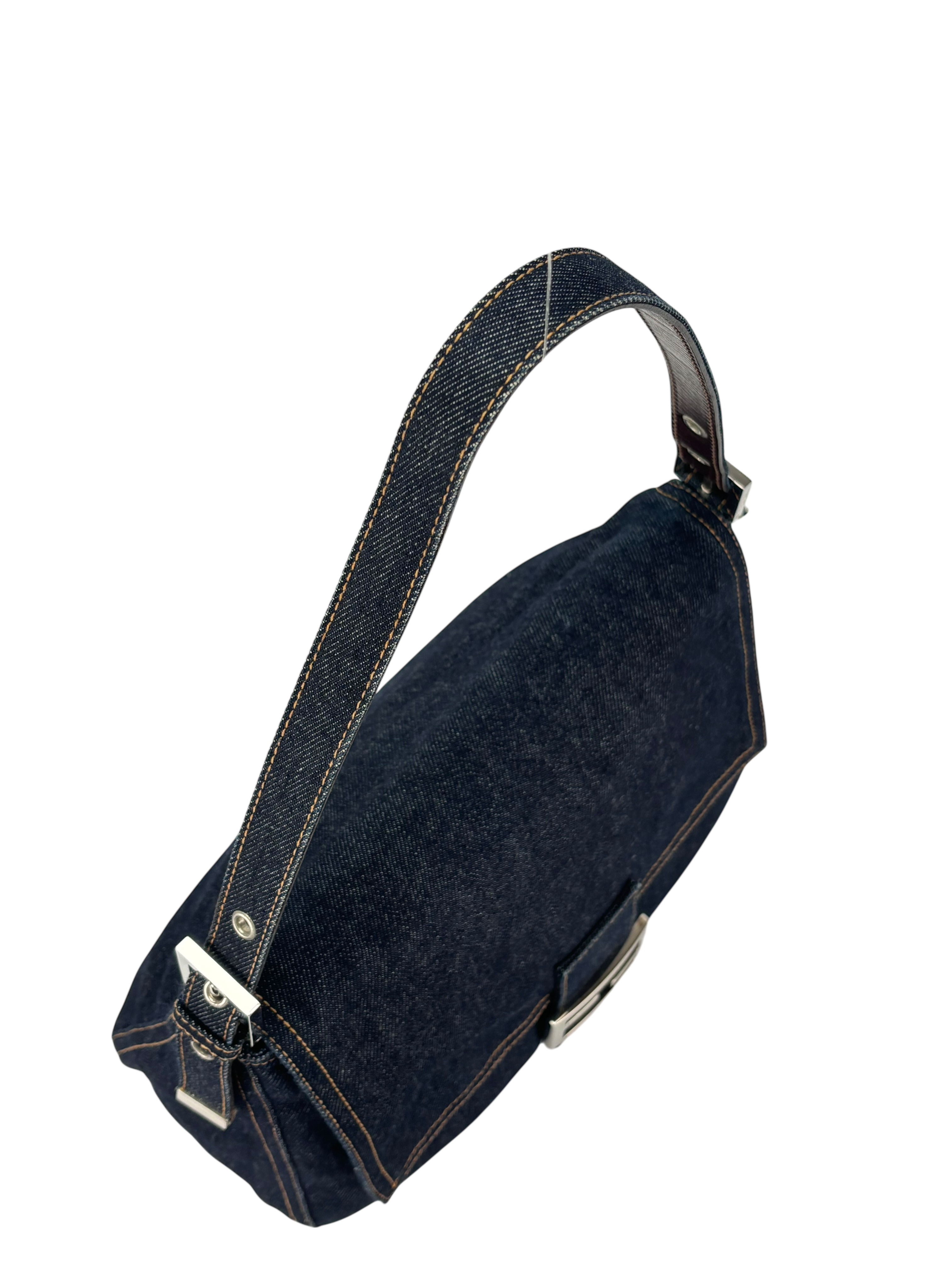 FENDI - Medium Mamma Baguette Bag Navy Denim