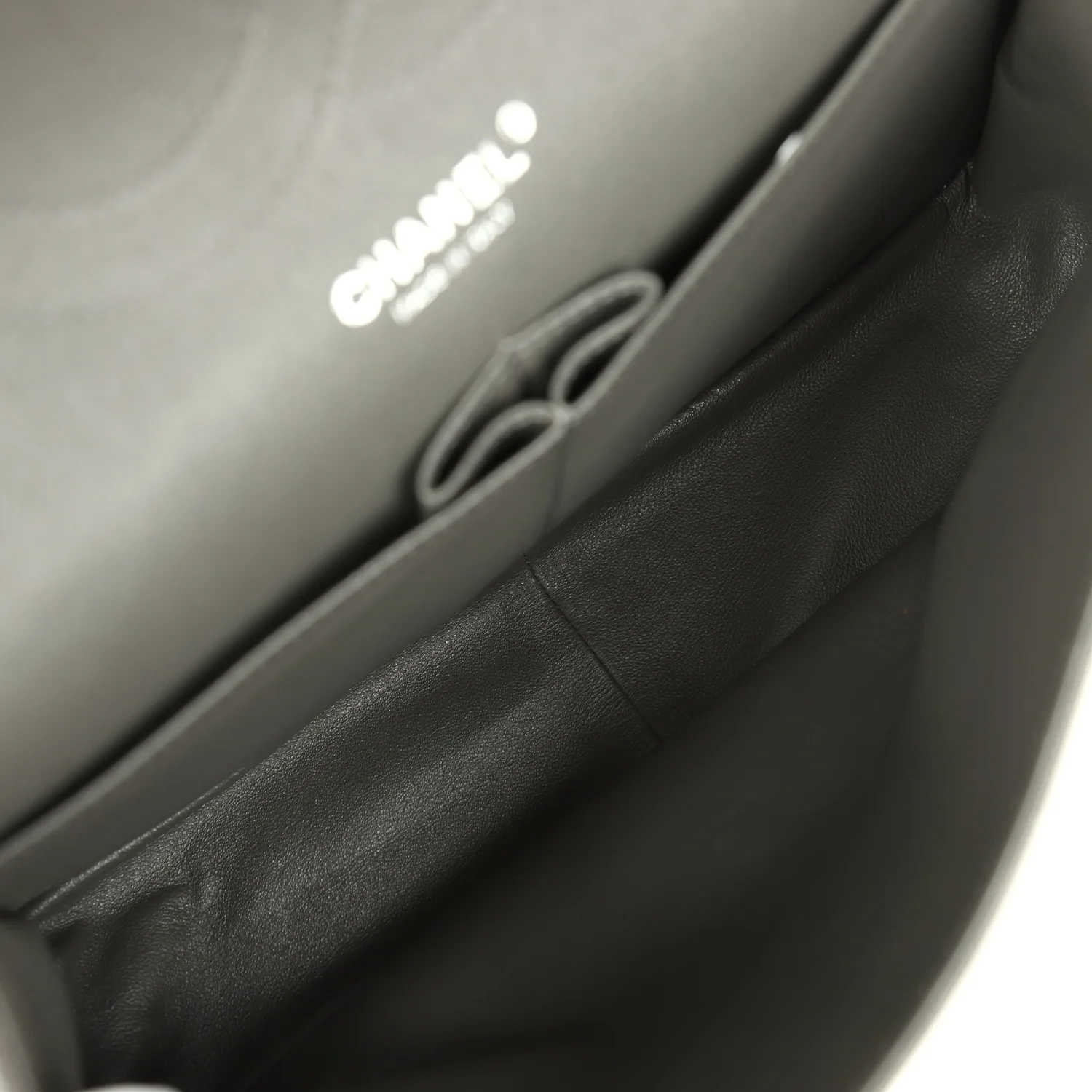 Chanel Jumbo Classic Double Flap Bag Dark Grey Caviar Silver Hardware