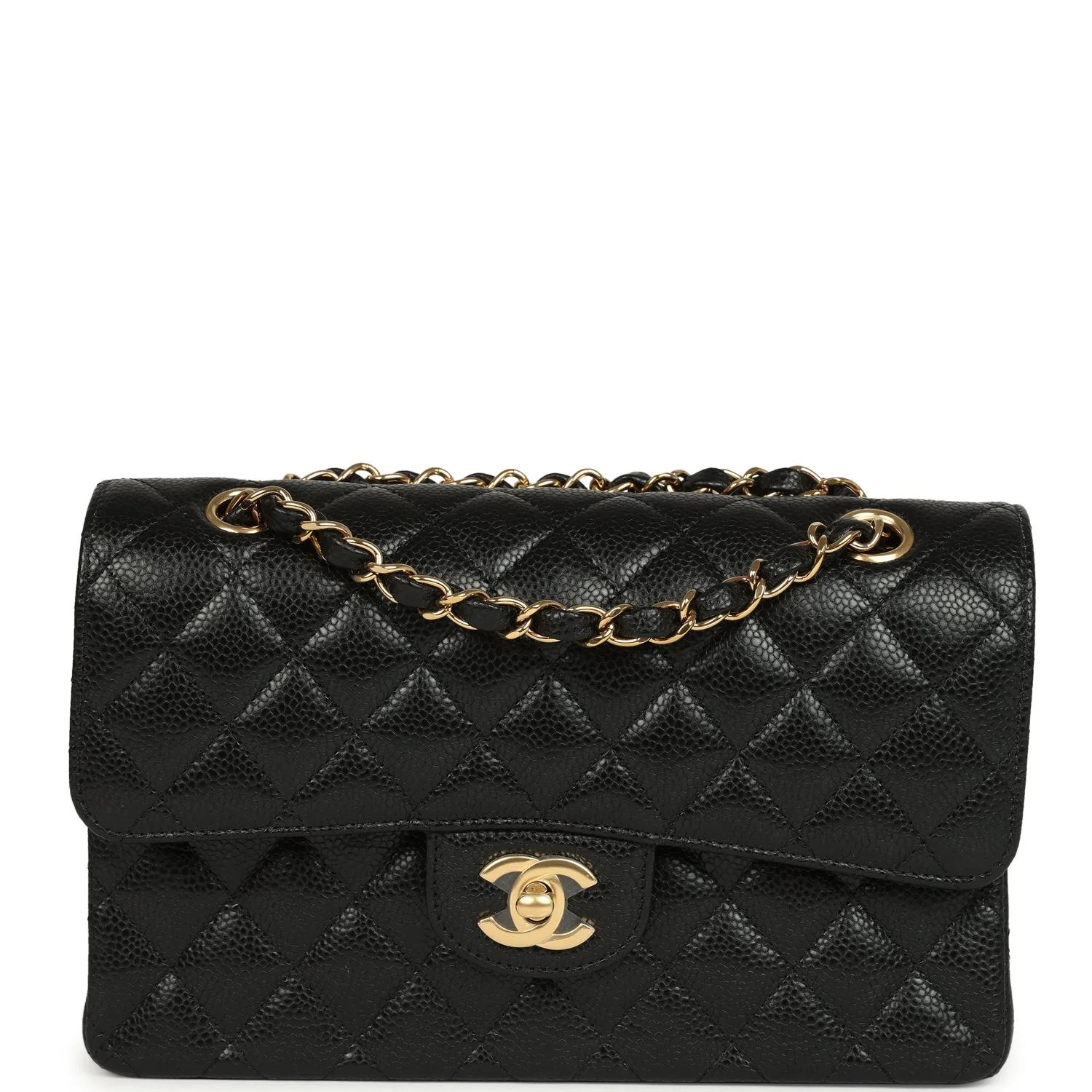 Chanel Small Classic Double Flap Bag Black Caviar Gold Hardware