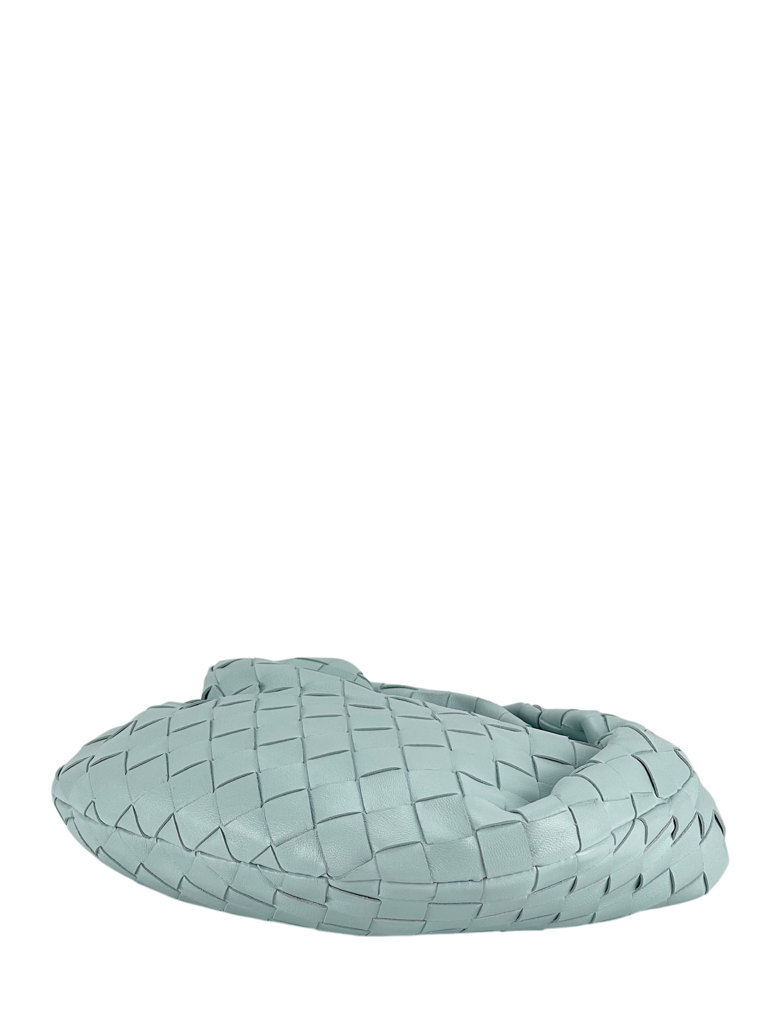 BOTTEGA VENETA - Light Green Lambskin Nappa Intrecciato Mini Jodie Teal Washed