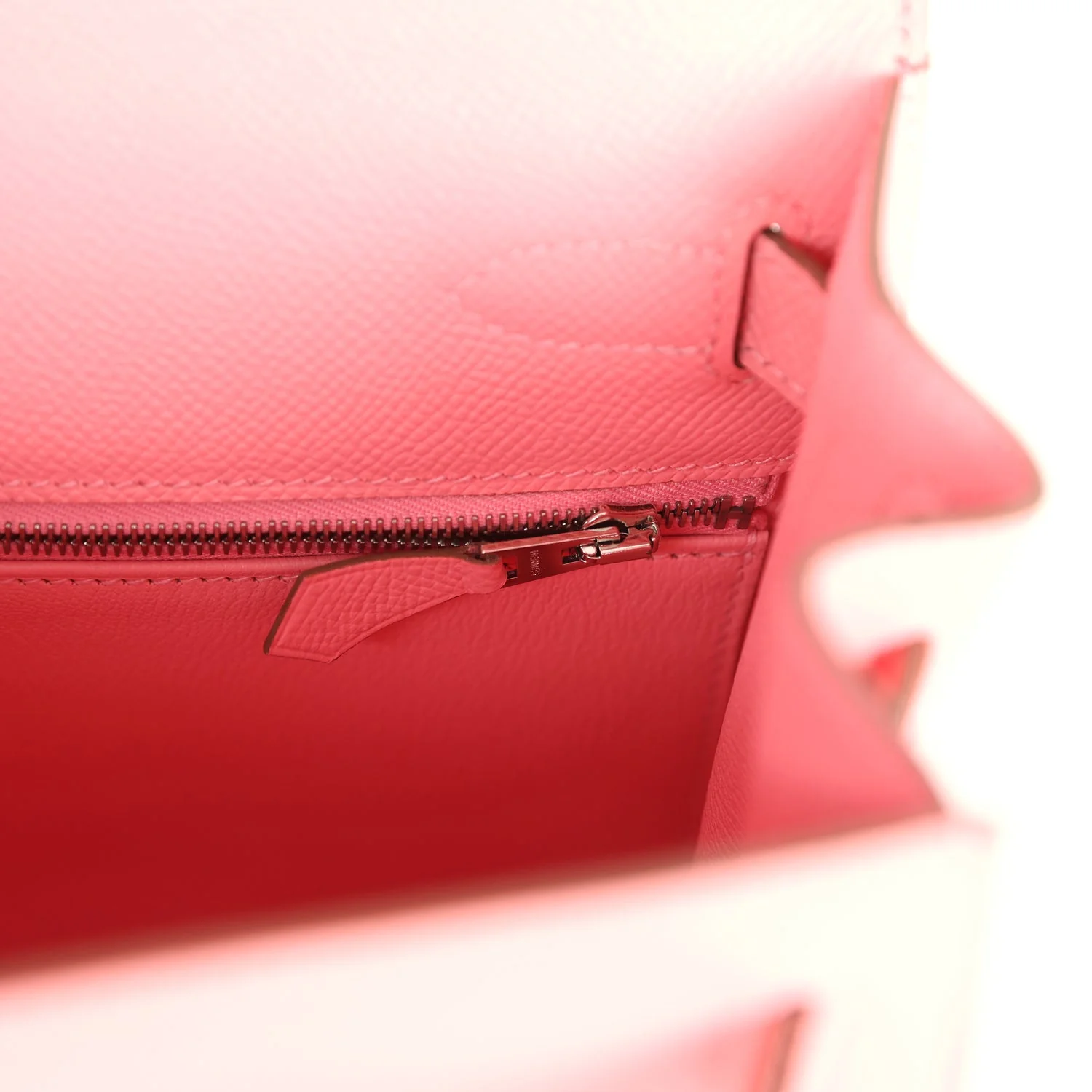 Pre-owned Hermes Kelly Sellier 28 Rose Confetti Epsom Palladium Hardware