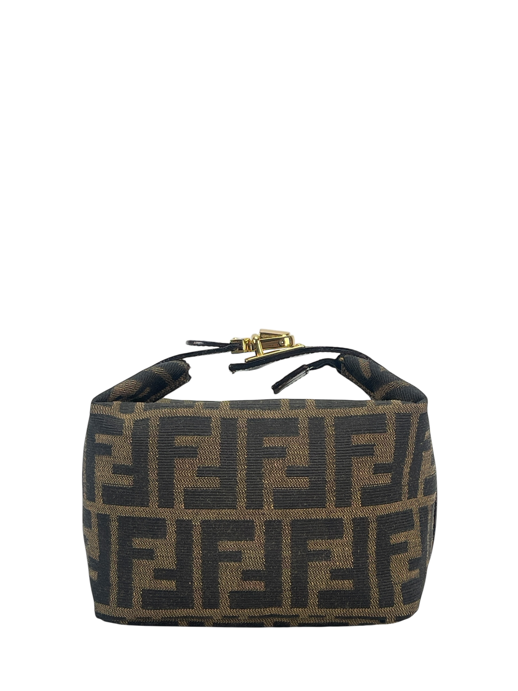 FENDI - Zucca Brown Jacquard Mini Vanity Pouch Handbag