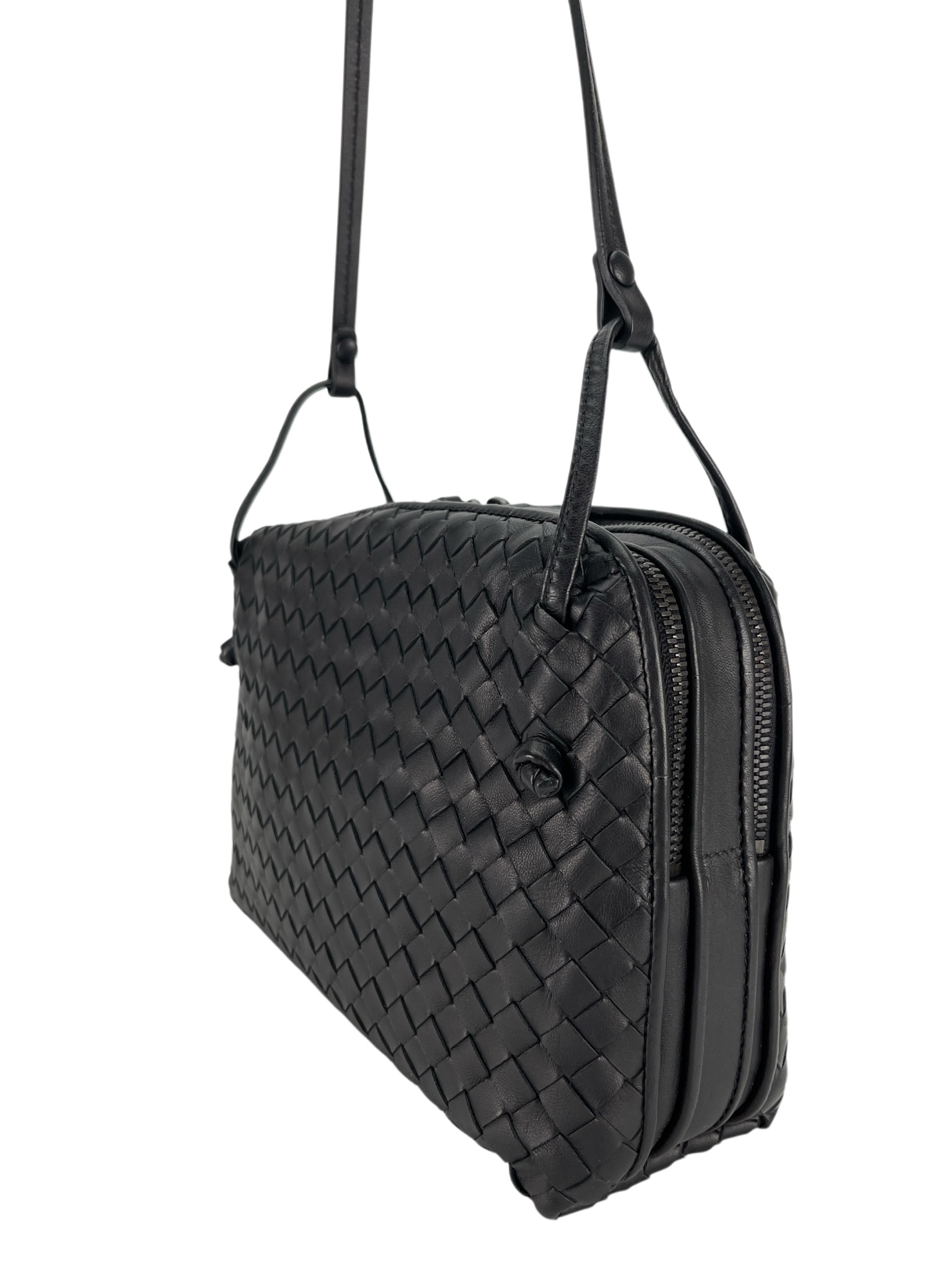 BOTTEGA VENETA - Black Nodini Intrecciato Crossbody Bag