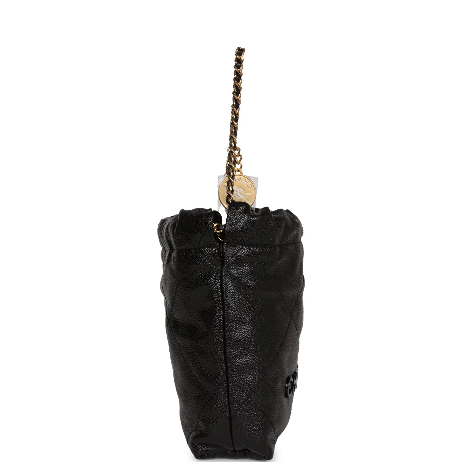 Chanel Mini 22 Bag Black Grained Calfskin Gold Hardware