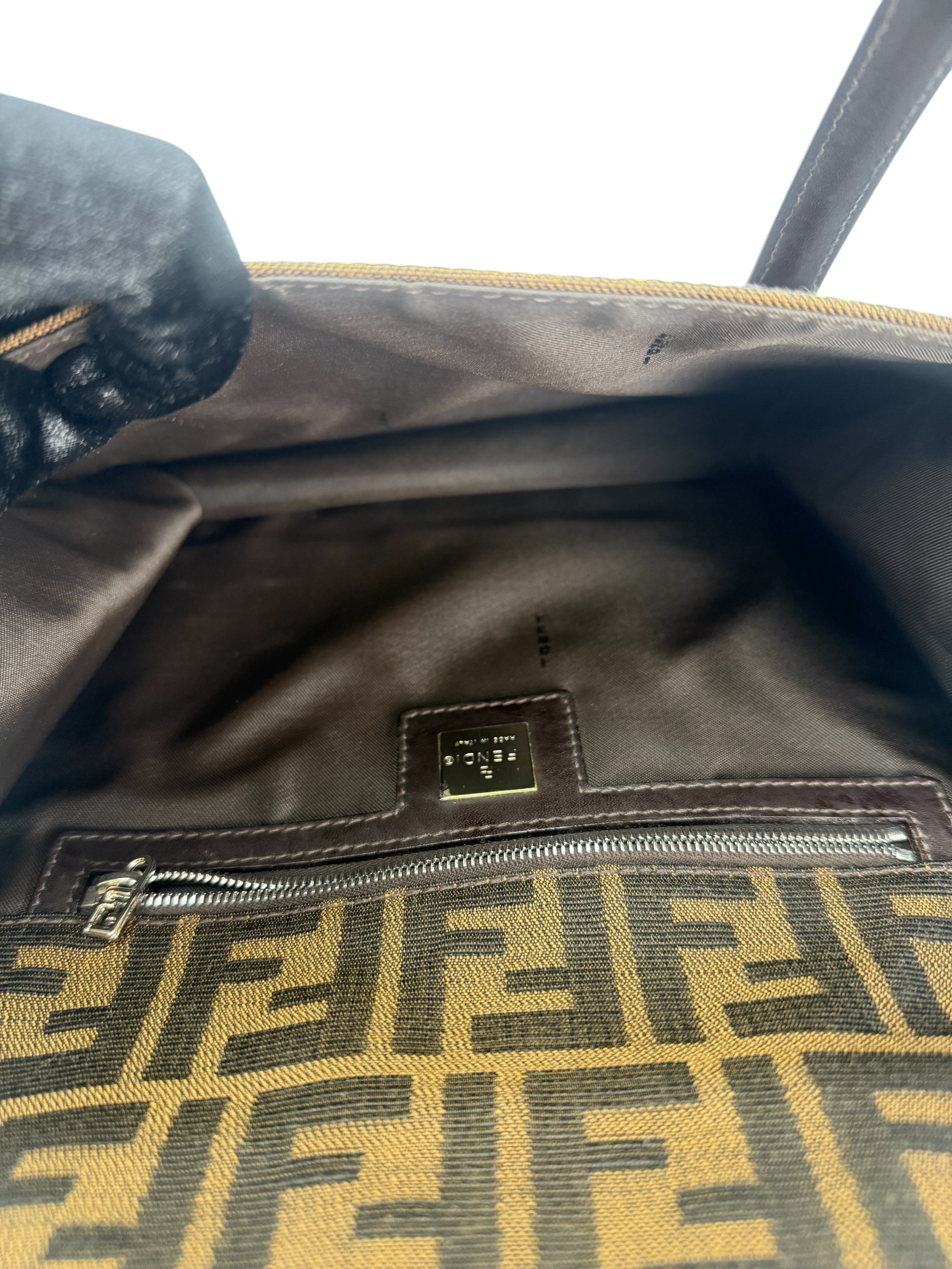 FENDI - Brown Canvas Zucca Pattern Handbag