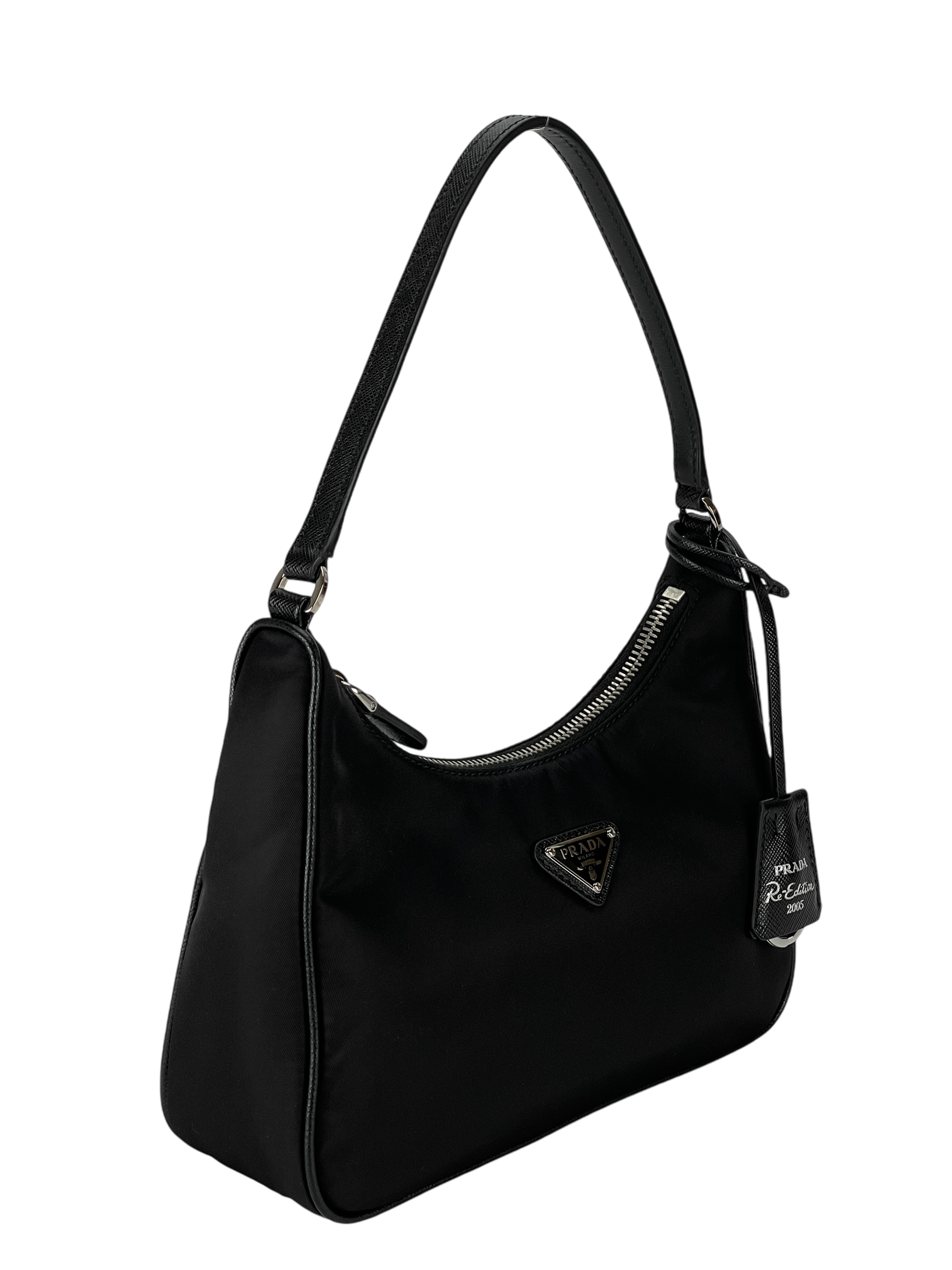 PRADA - Black 2005 Re-nylon Hobo Bag