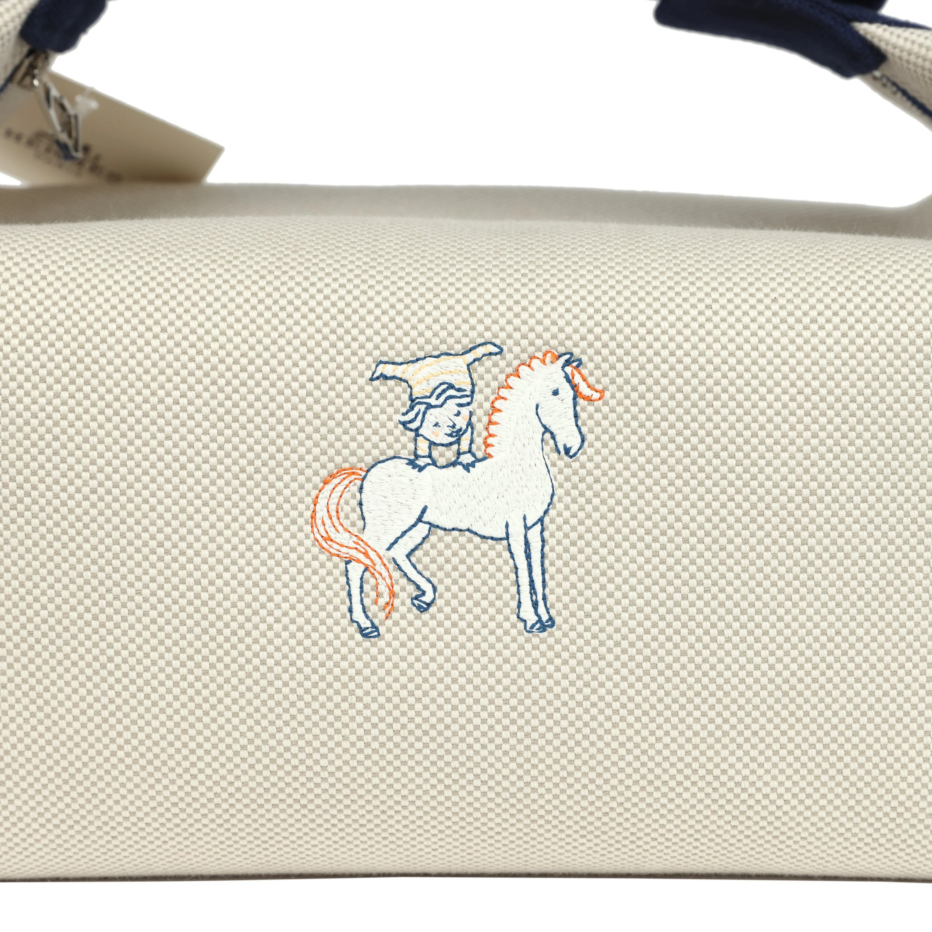 Hermes Bride A Brac Cabriole GM Gris Perle and Bleu Canvas Palladium Hardware