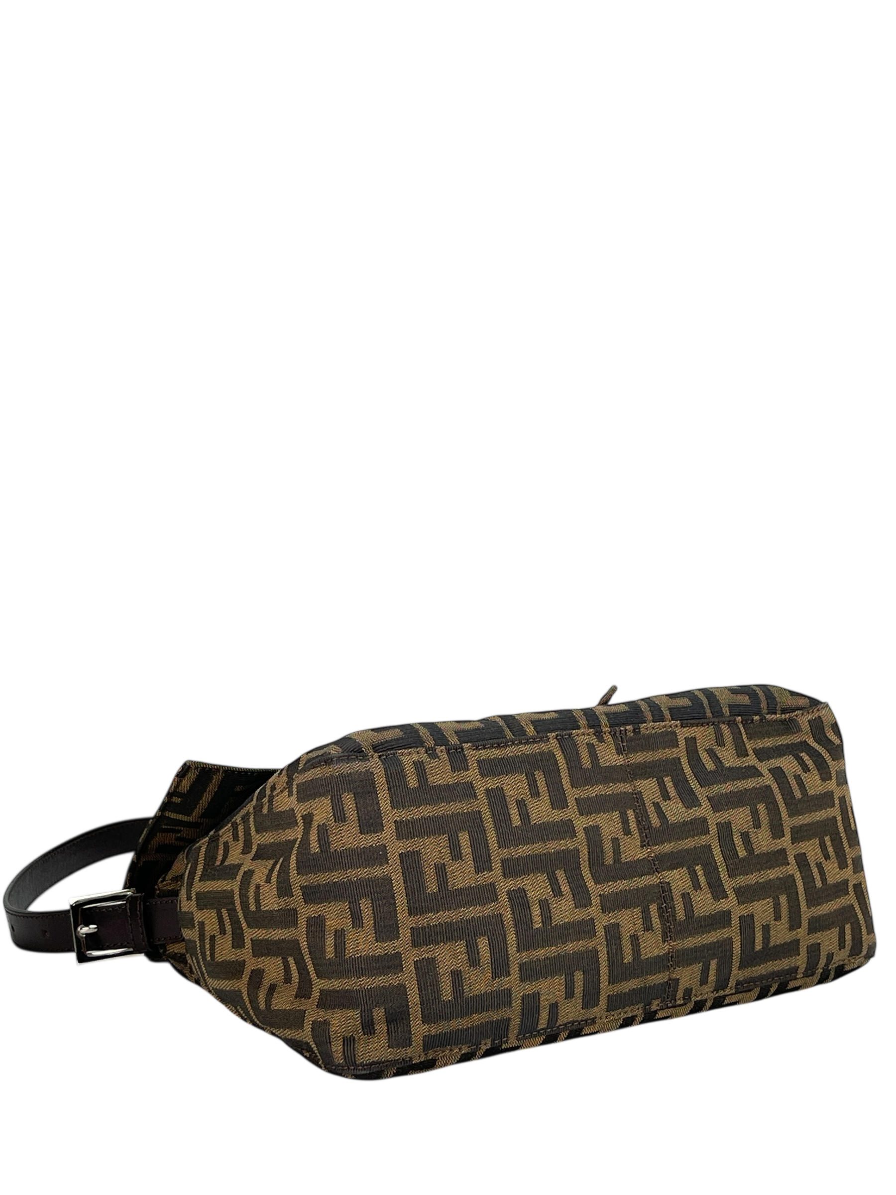FENDI - Brown Zucca Mamma Baguette Handbag Silver Hardware