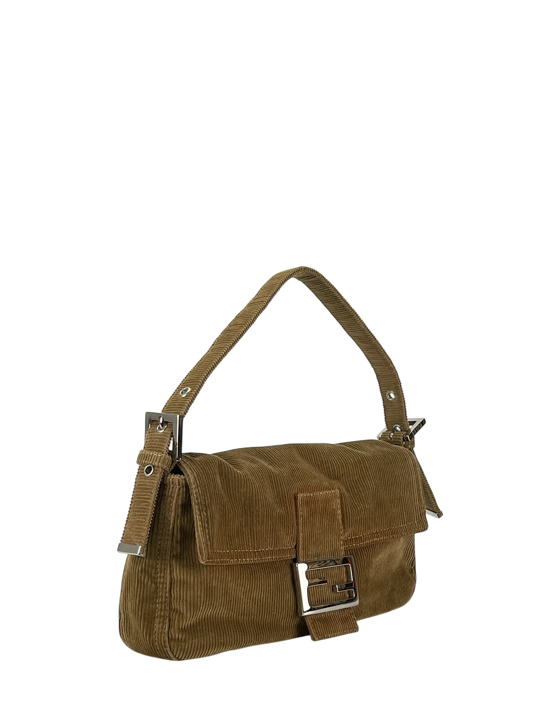 FENDI - Small Mamma Baguette Bag Brown Corduroy