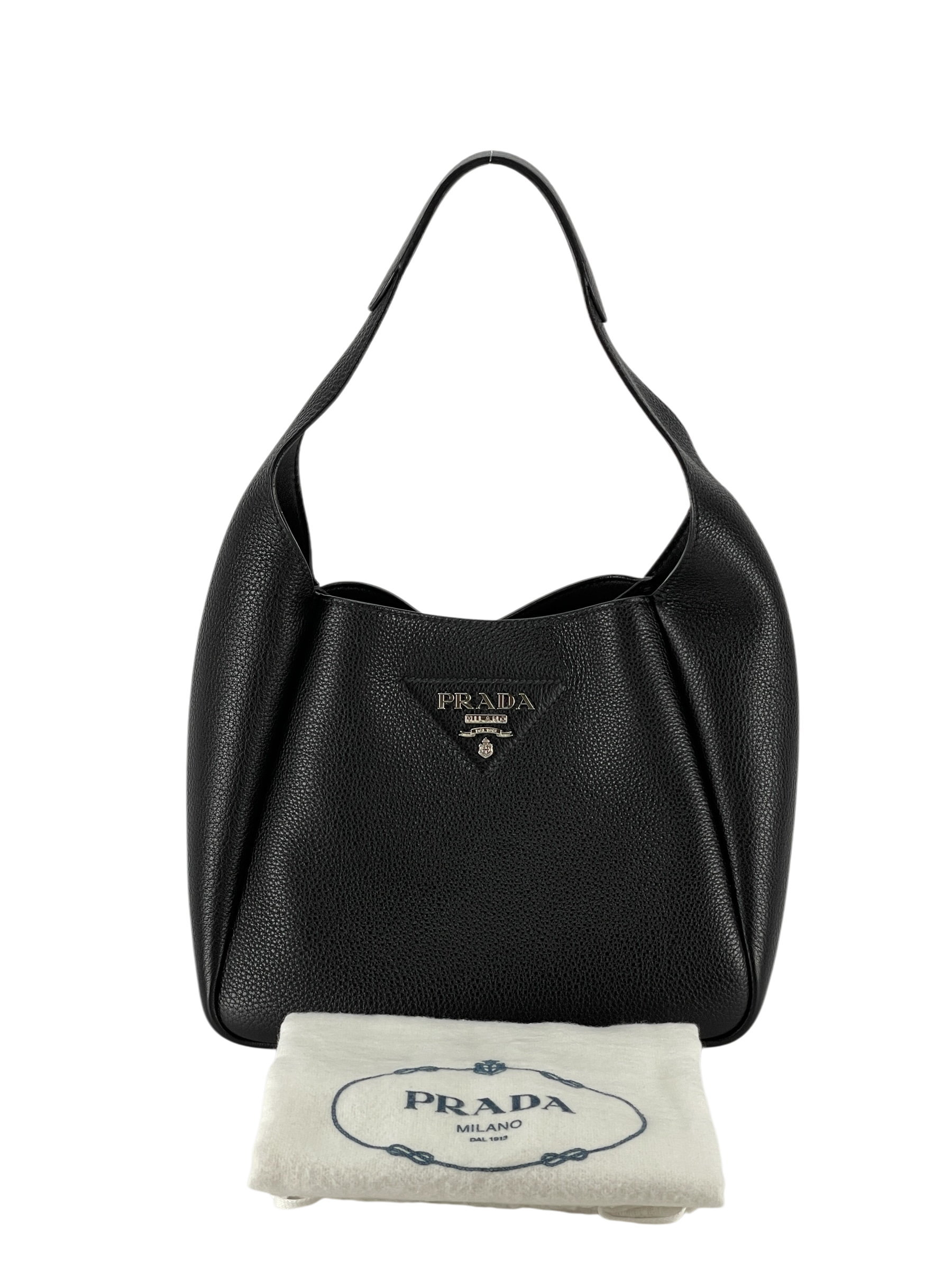 PRADA - Black Mini leather tote Shopping Bag