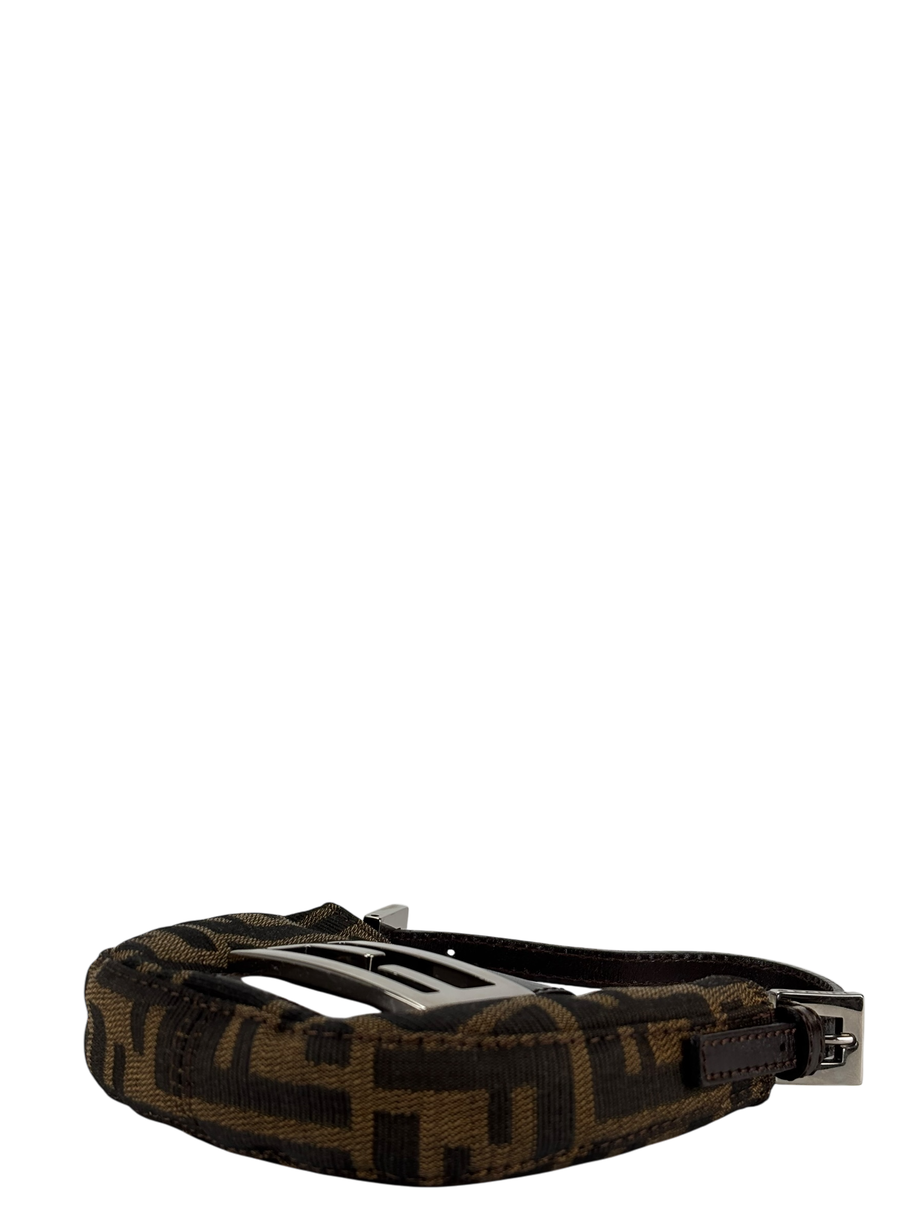 FENDI - Zucca Canvas Mini Croissant Handbag Black Brown