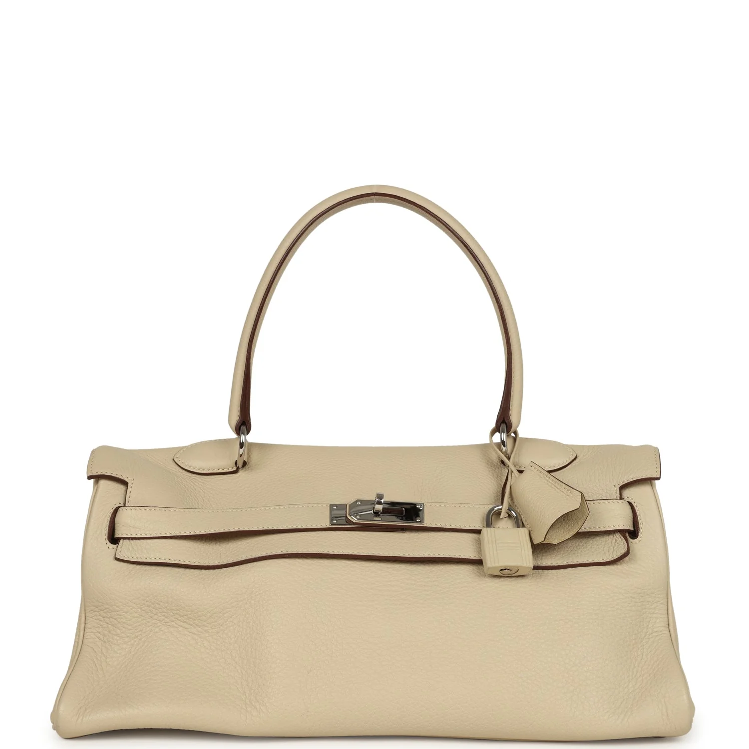 Vintage Hermes Shoulder Kelly 42 JPG Parchemin Clemence Palladium Hardware