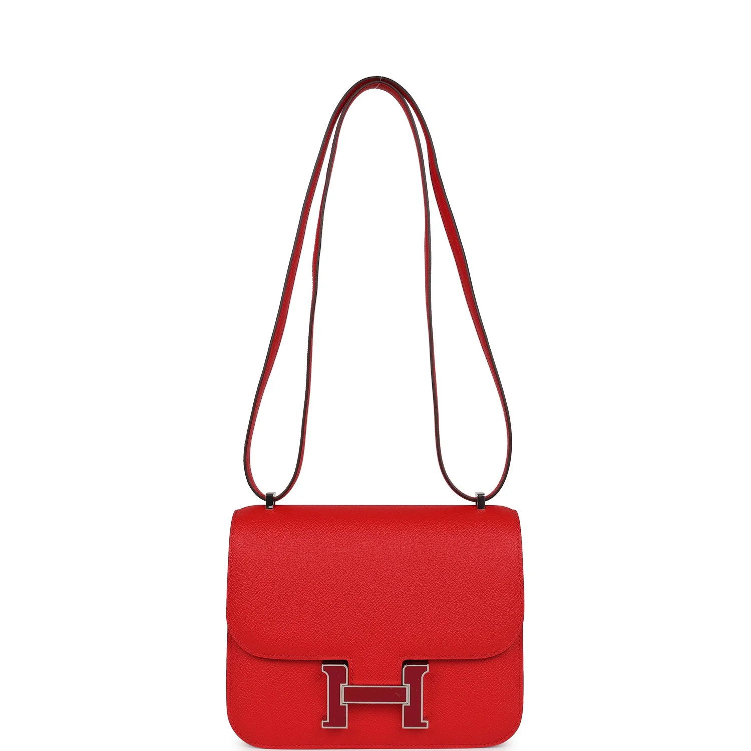 Hermes Constance 18 Rouge De Coeur Epsom Lacquered Palladium Hardware