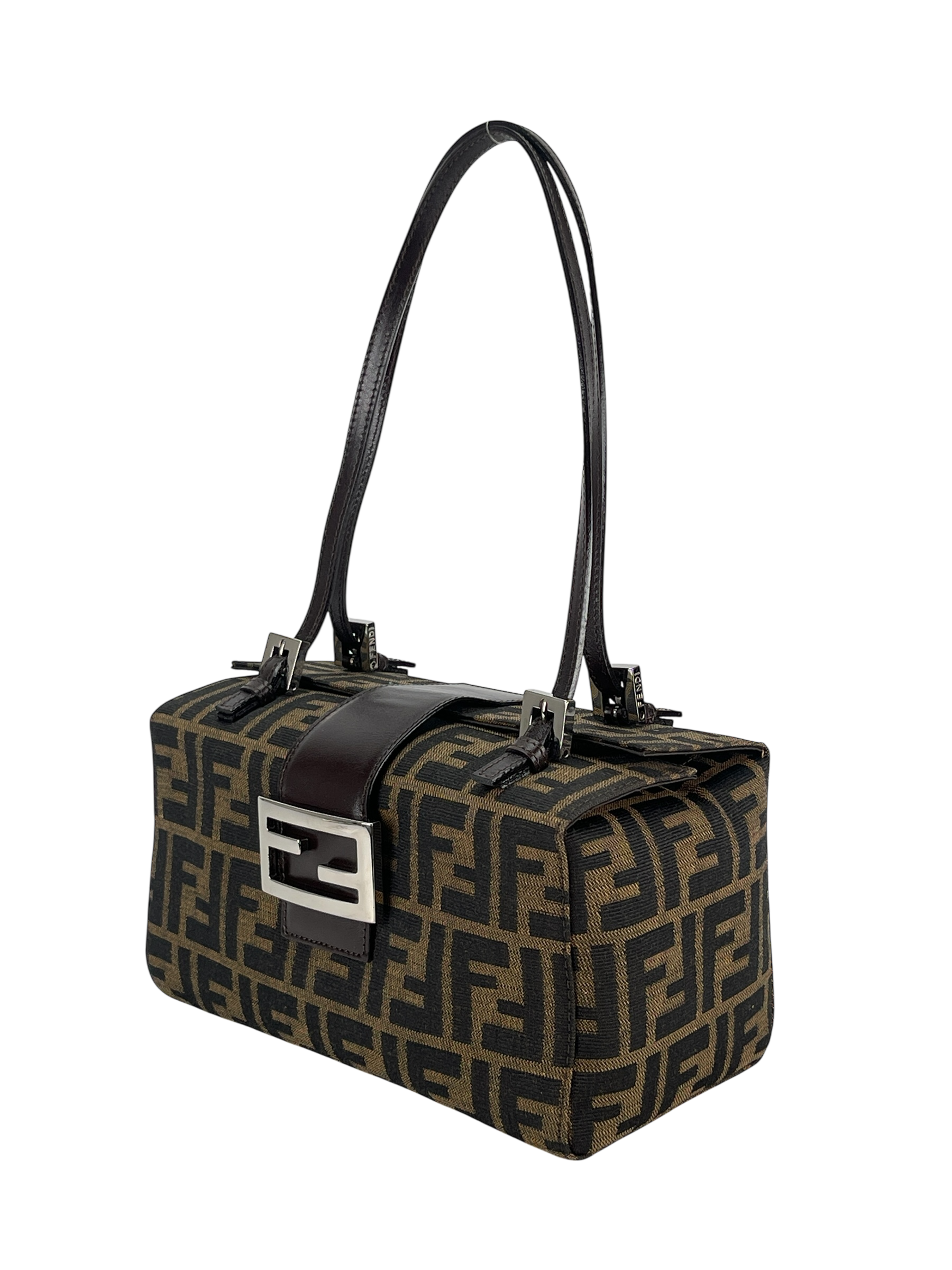 FENDI - Brown Canvas Zucca Pattern Handbag