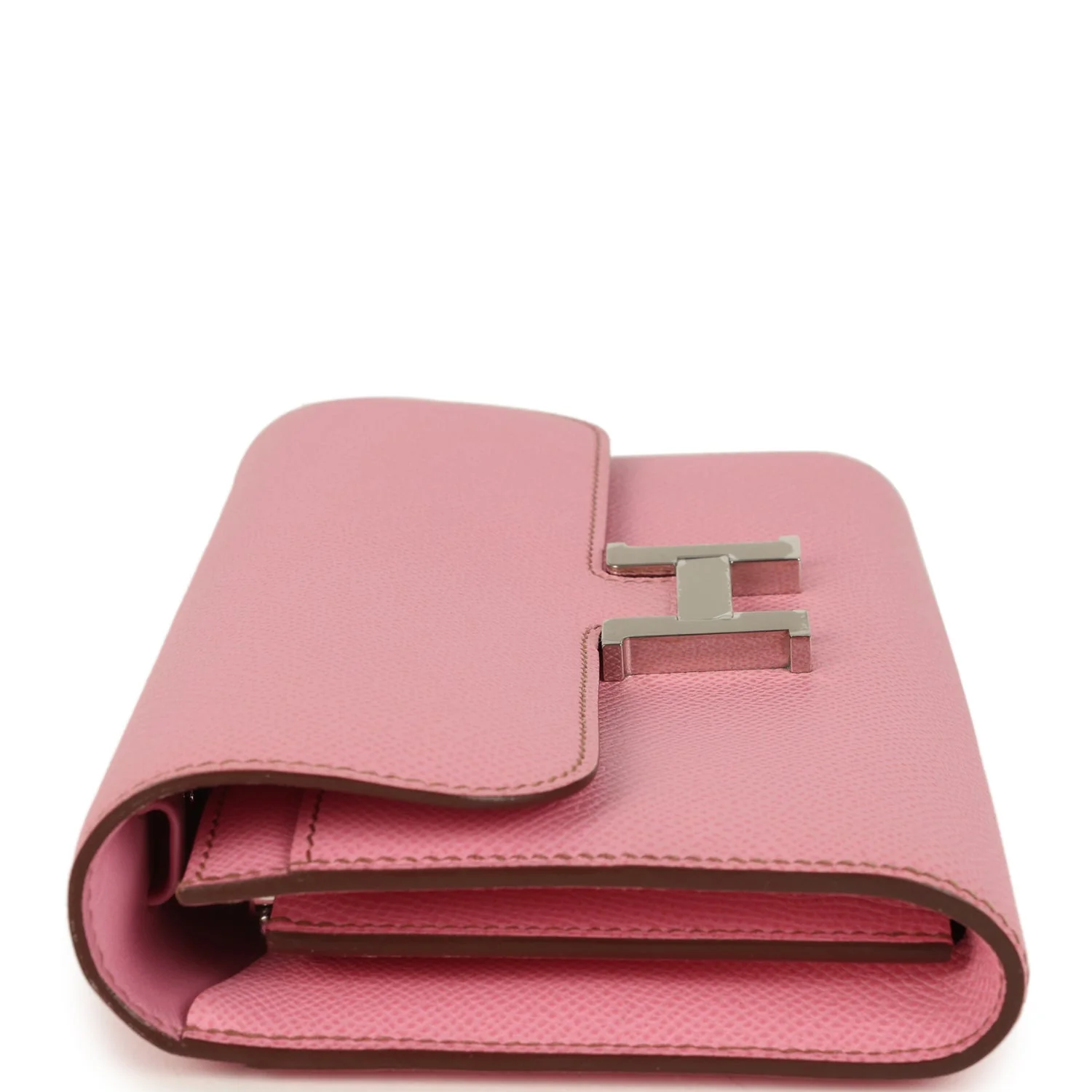 Pre-owned Hermes Constance Wallet To Go Bubblegum Epsom Palladium Hardware