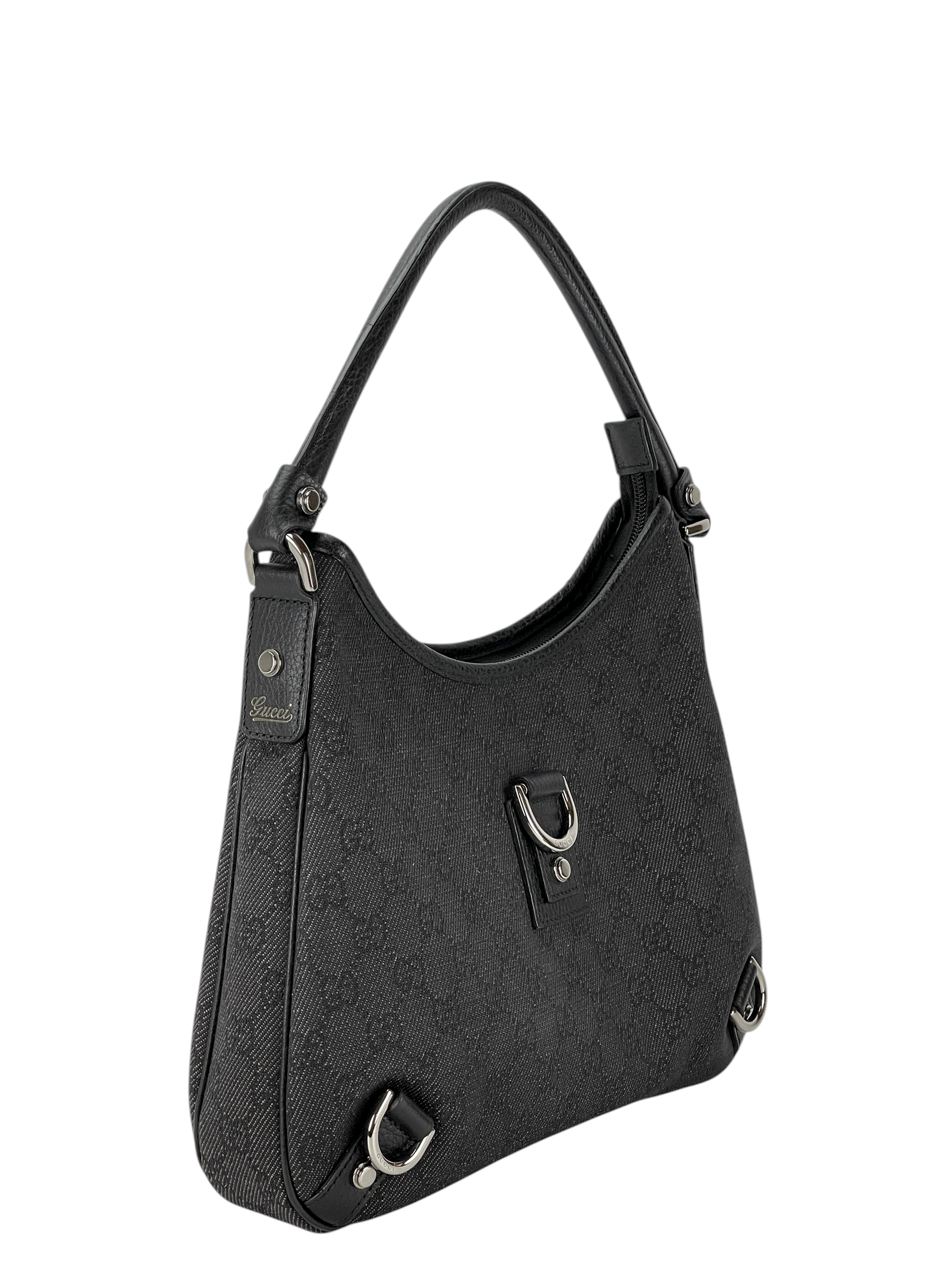 GUCCI - Black Ophidia Abbey Guccissima Semi Shoulder Bag