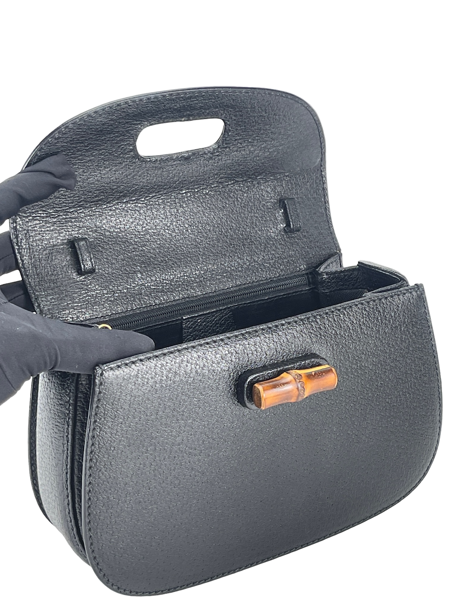 GUCCI - 2way Smalll leather Bamboo Handbag