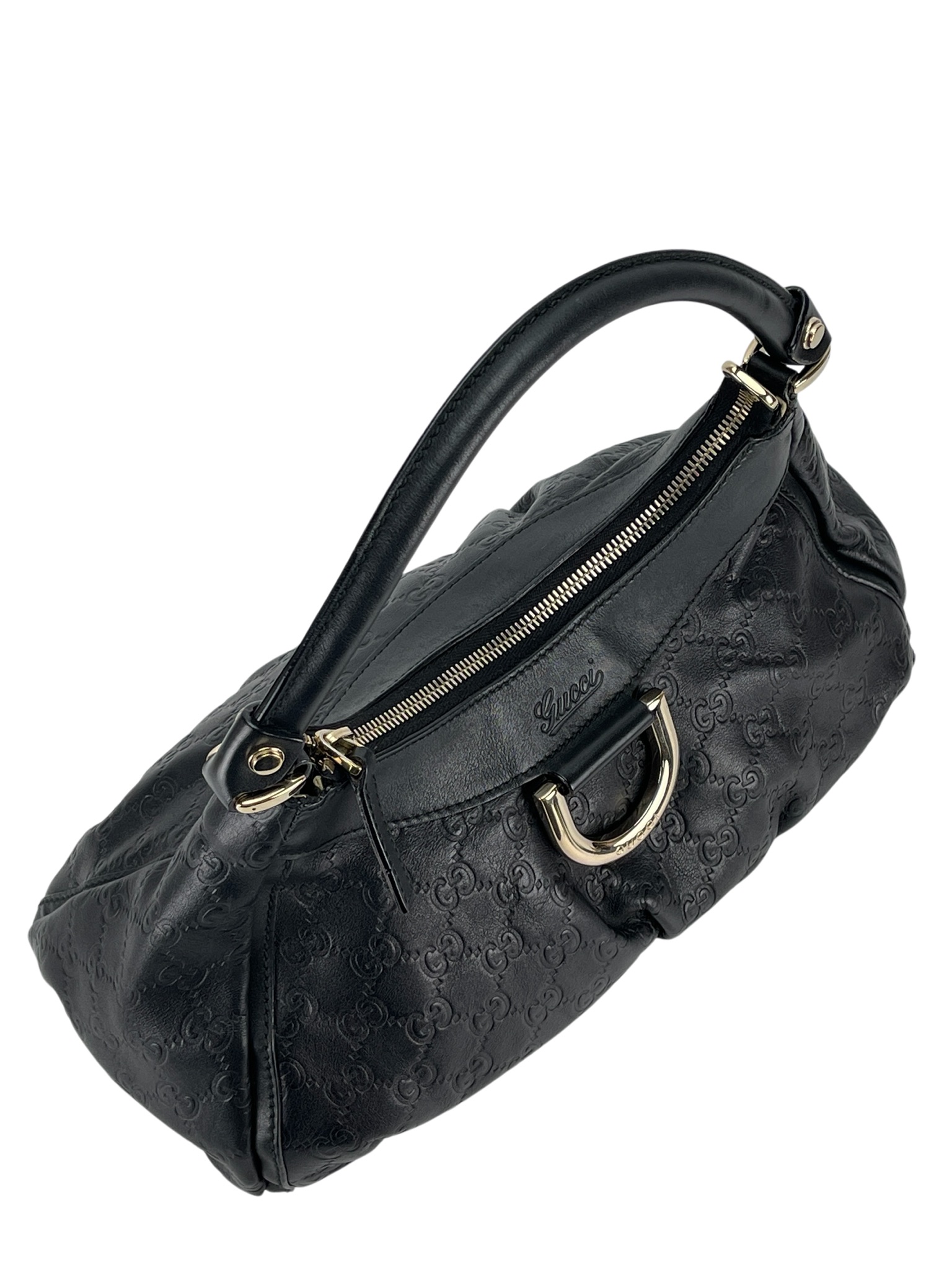 GUCCI - Black GG Shima Abbey Hobo Bag