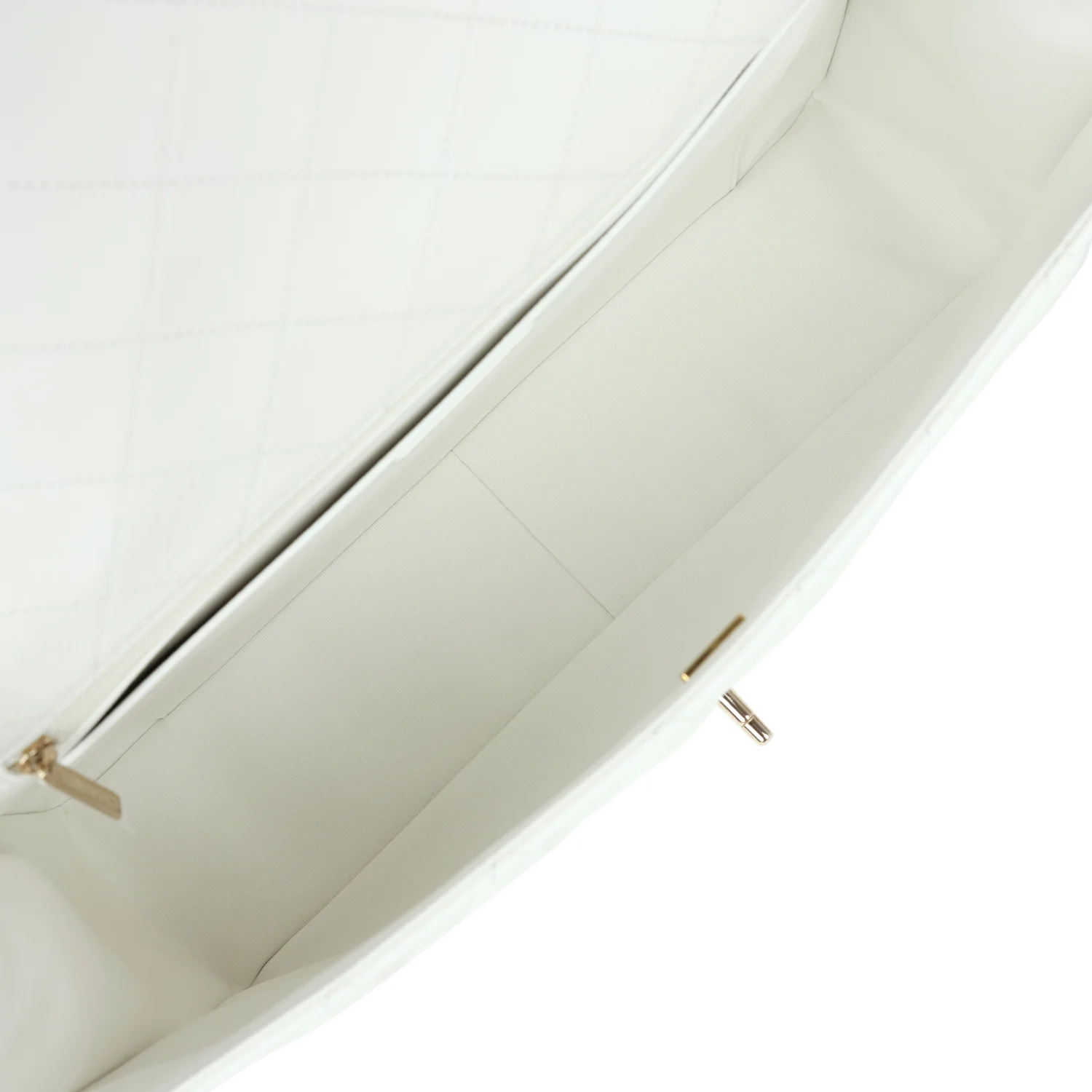 Chanel XXL Classic Single Flap Bag White Shiny Caviar Light Gold Hardware