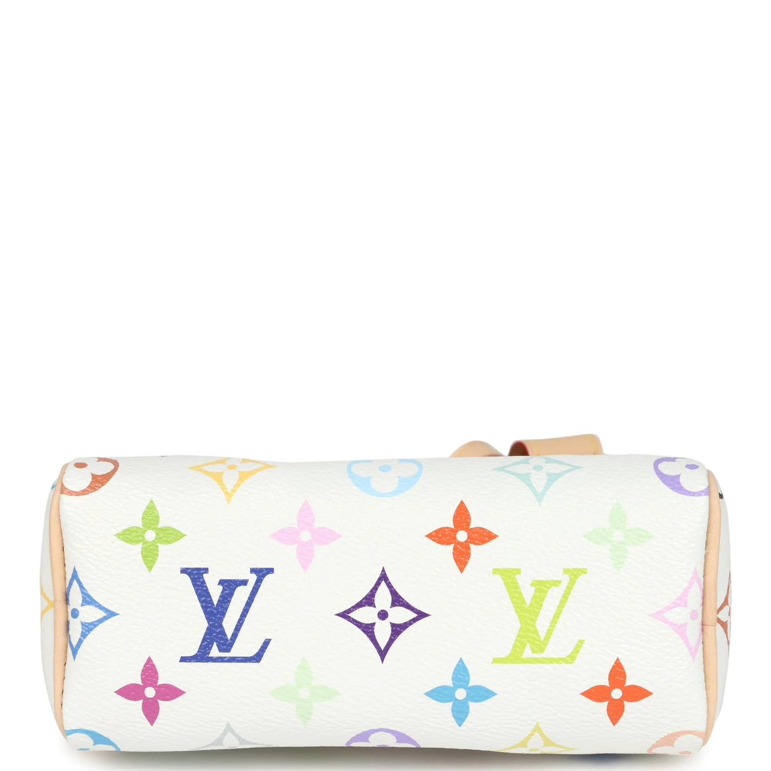 Louis Vuitton X Murakami Nano Speedy Bag White Multicolor Monogram Gold Hardware