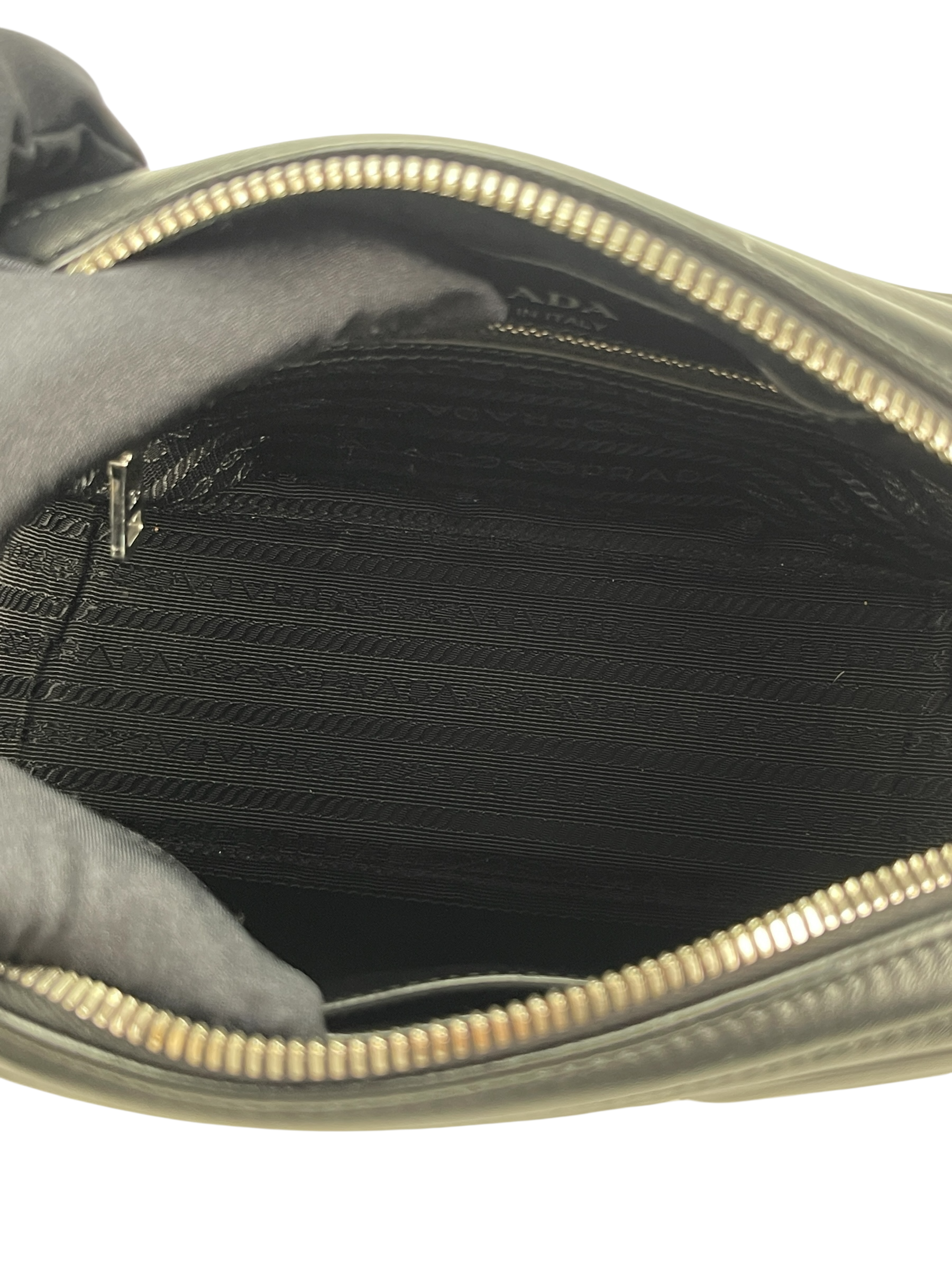 PRADA - Black Calfskin Soft Diagramme Camera Bag