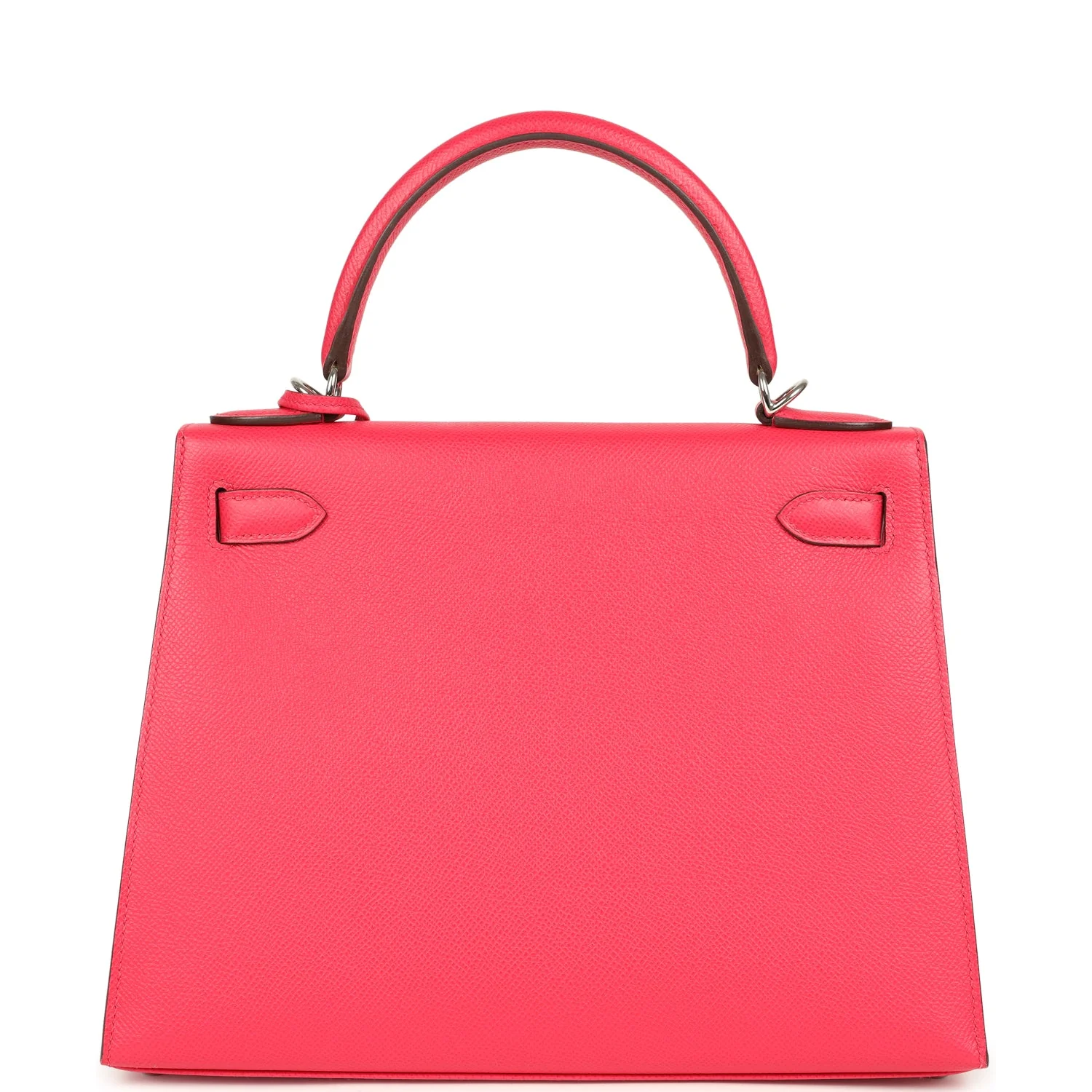 Pre-owned Hermes Kelly Sellier 28 Rose Extreme Epsom Palladium Hardware