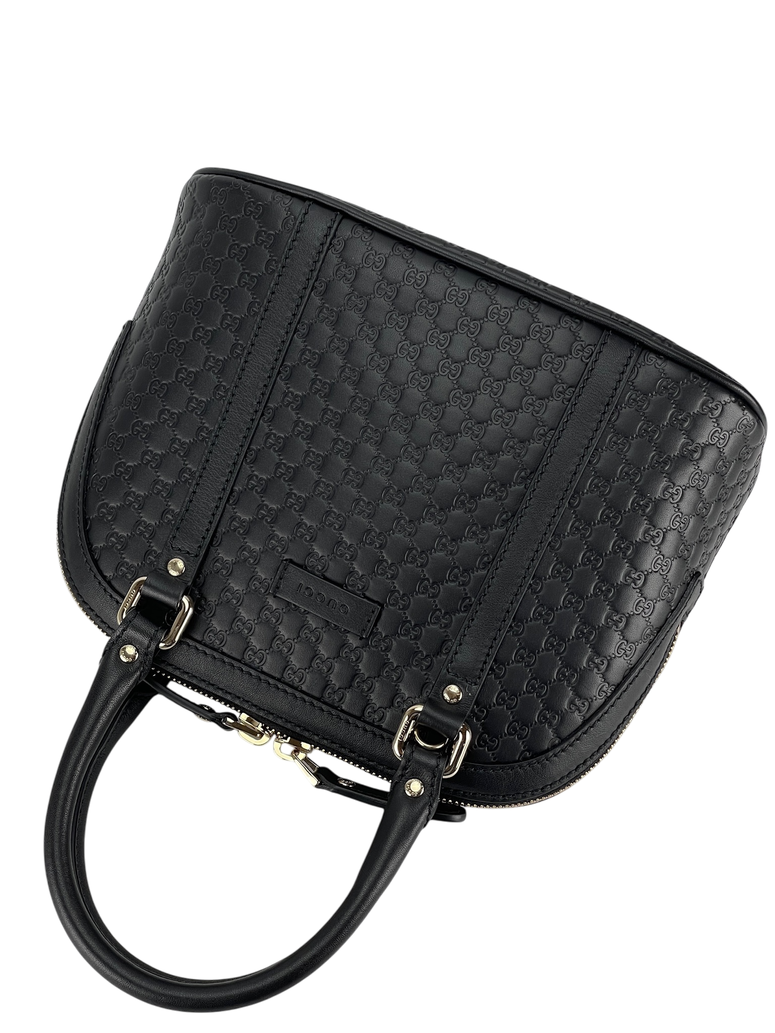 GUCCI - Black Calfskin Micro Guccissima Leather Dome Bag