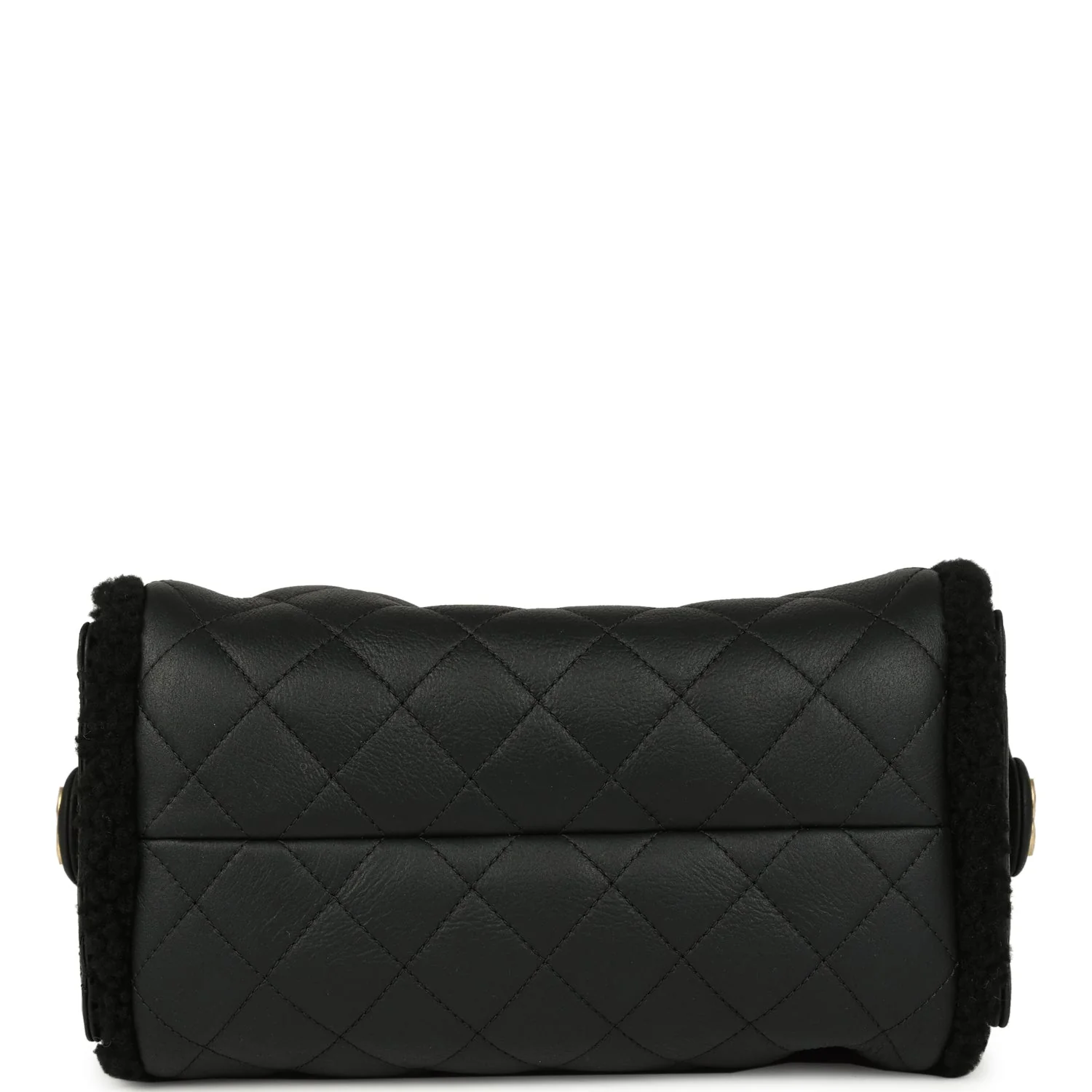 Chanel Small 25 Hobo Bag Black Crumpled Sheepskin and Shearling Antique Gold Hardware