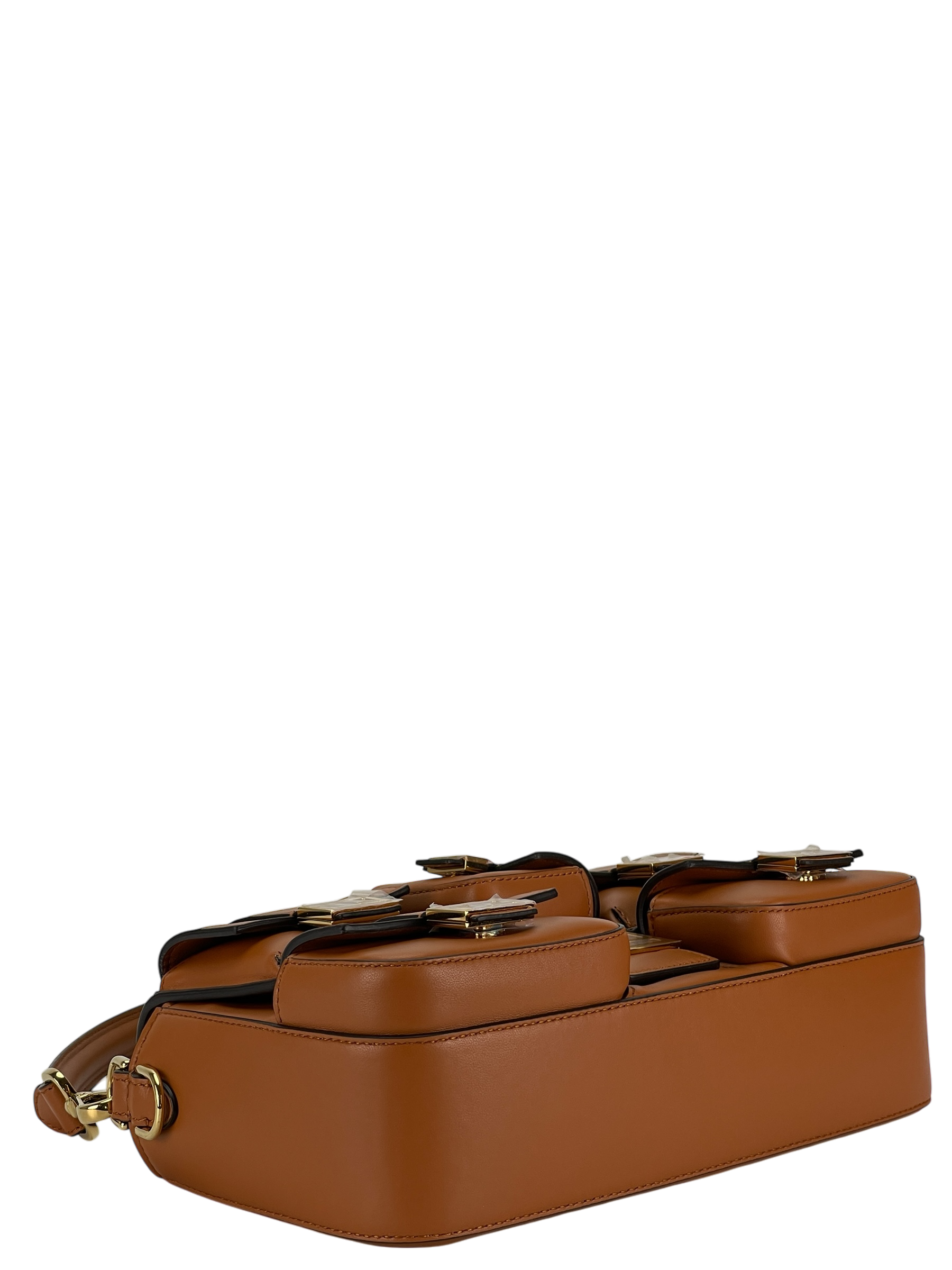 FENDI - Brown Multi Pocket Baguette Bag With FF Clasp Five Patch Pockets