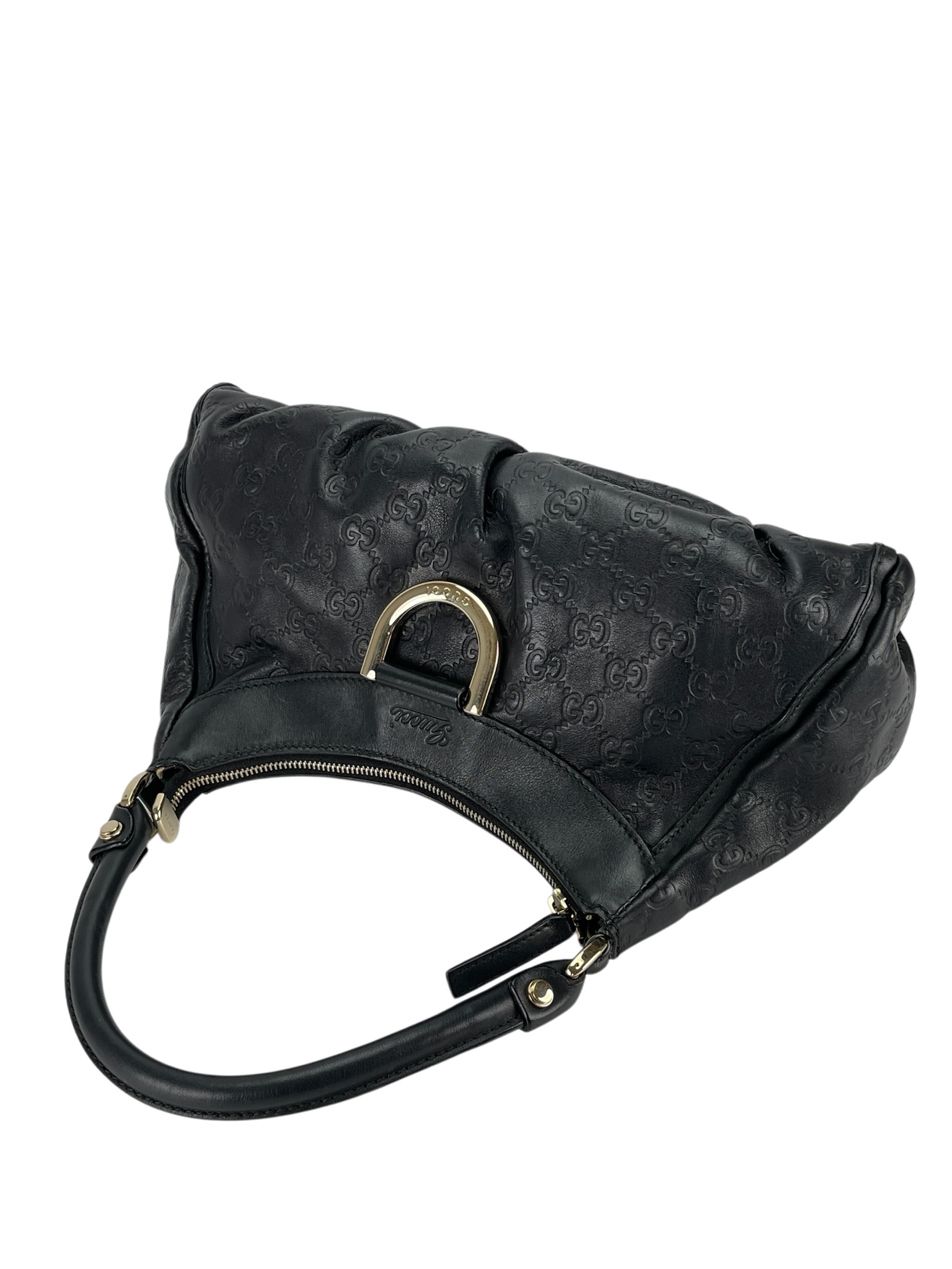 GUCCI - Black GG Shima Abbey Hobo Bag