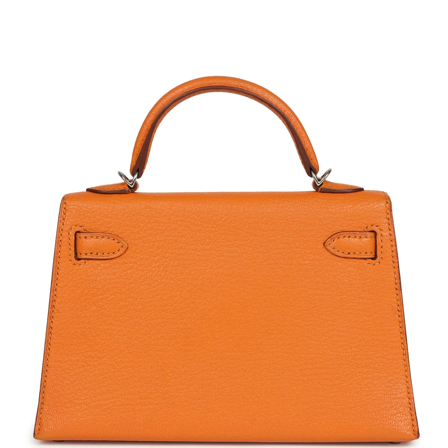 Pre-owned Hermes Kelly Sellier 20 Apricot Chevre Mysore Palladium Hardware