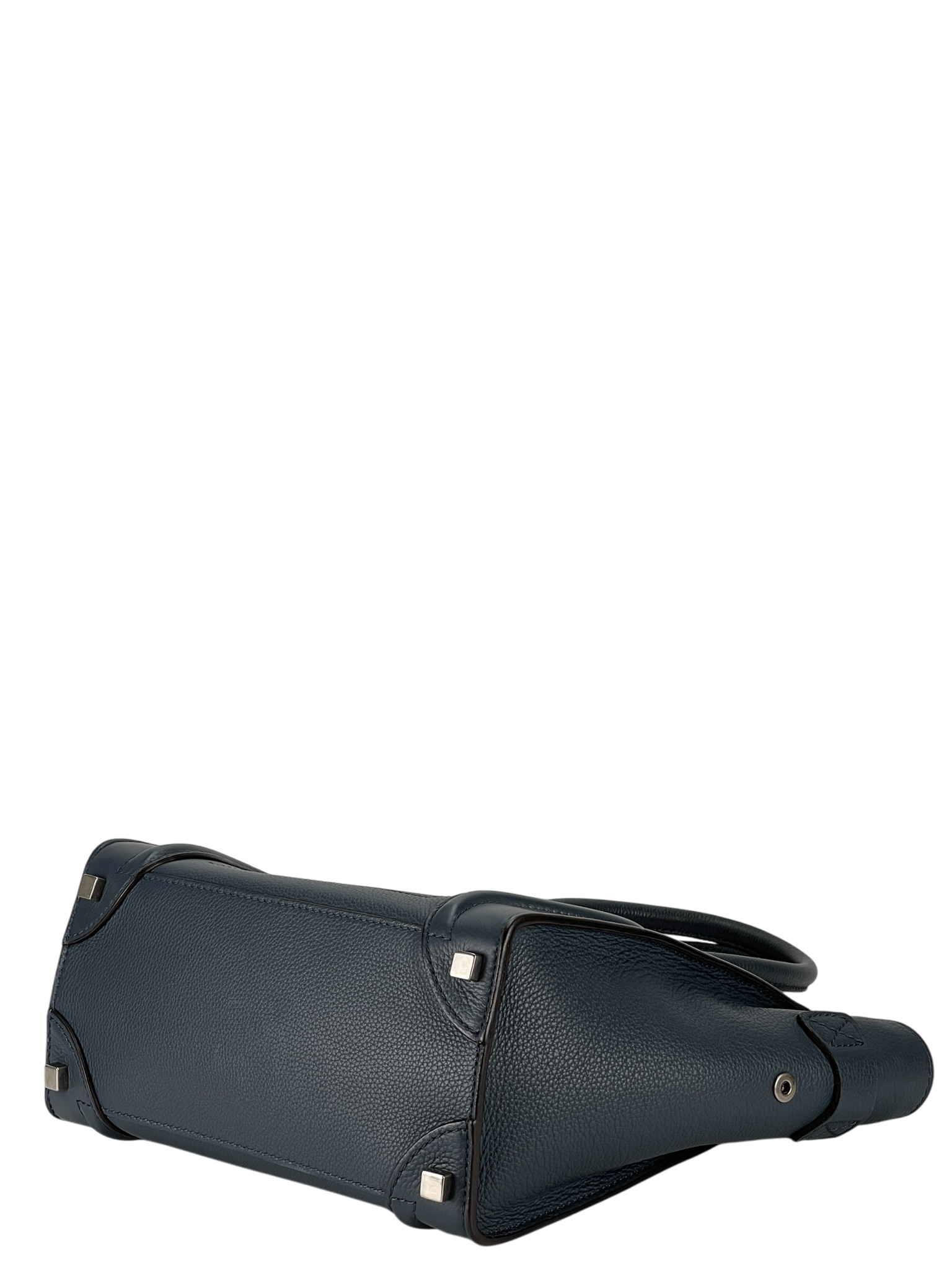 CELINE - Micro Luggage handbag in Drummed Calfskin Blue