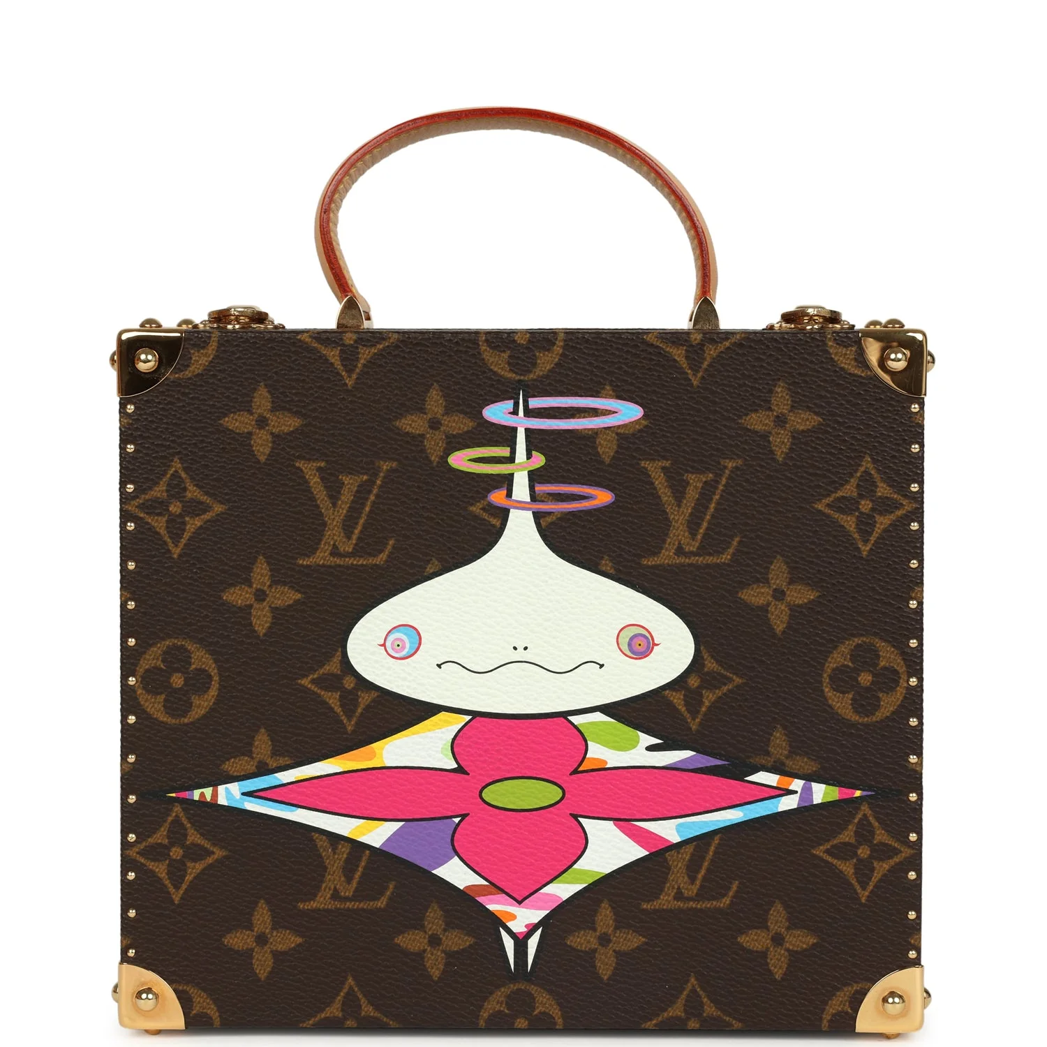 Vintage Louis Vuitton x Takashi Murakami Onion Head Jewelry Trunk Brown Multi Monogram Brass Hardware