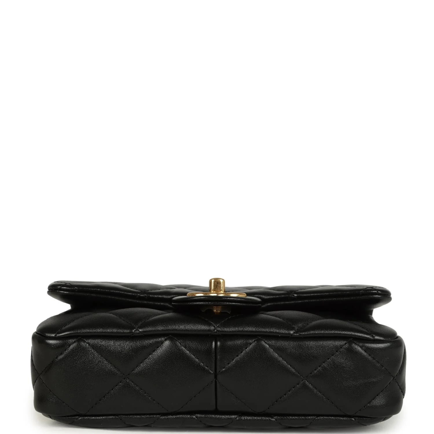 Chanel Small Funky Town Flap Bag Black Shiny Lambskin Aged Gold Hardware